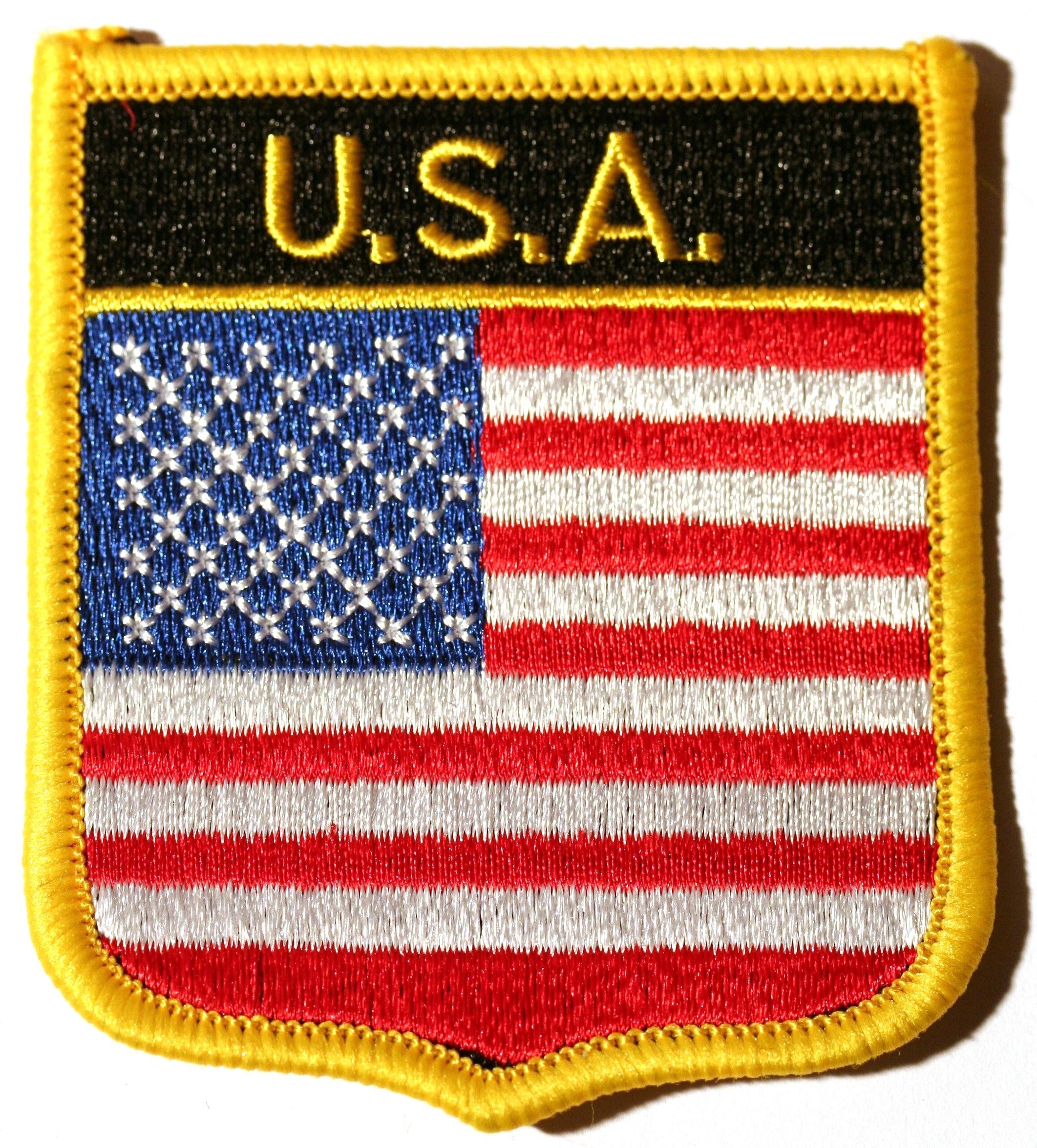USA Embroidered Shield Flag Patch