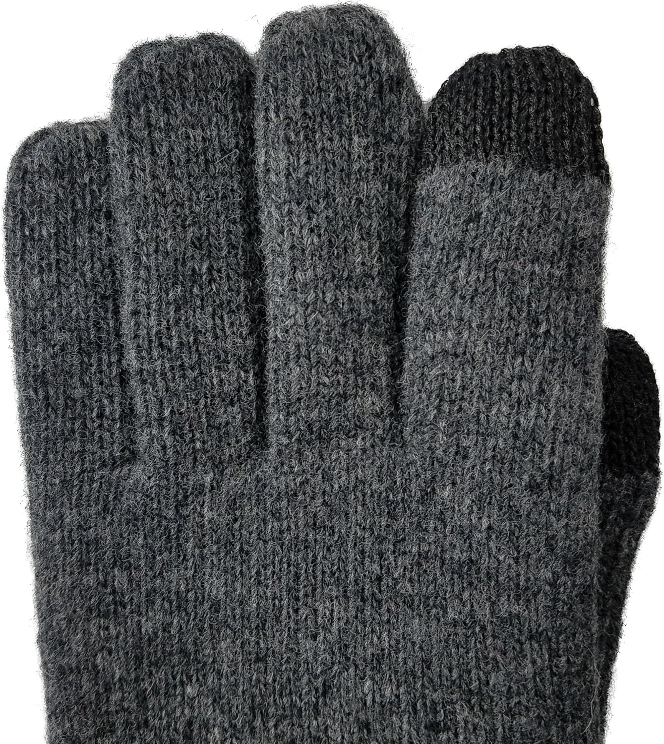 BRUCERIVER Men Pure Wool Knit Gloves with Thinsulate Lining and Elastic Rib Cuff - Image 4