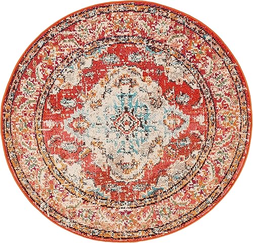 Miniatura 294 de Safavieh Tapete de área grande, colección Monaco, 11 pies x 15 pies, azul marino y celeste, diseño desgastado de medallón, no desprende pelusa