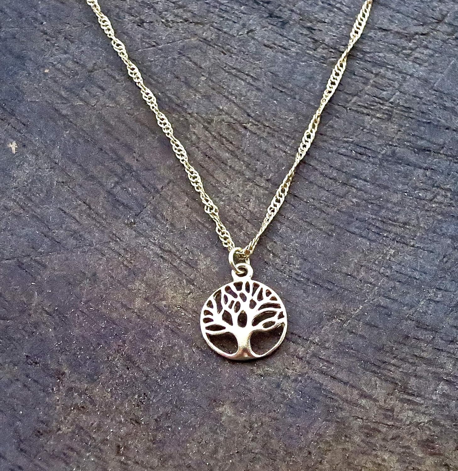 Tree of life necklace pendant, 14k Gold plating family tree pendant, Tree charm pendant - Image 2