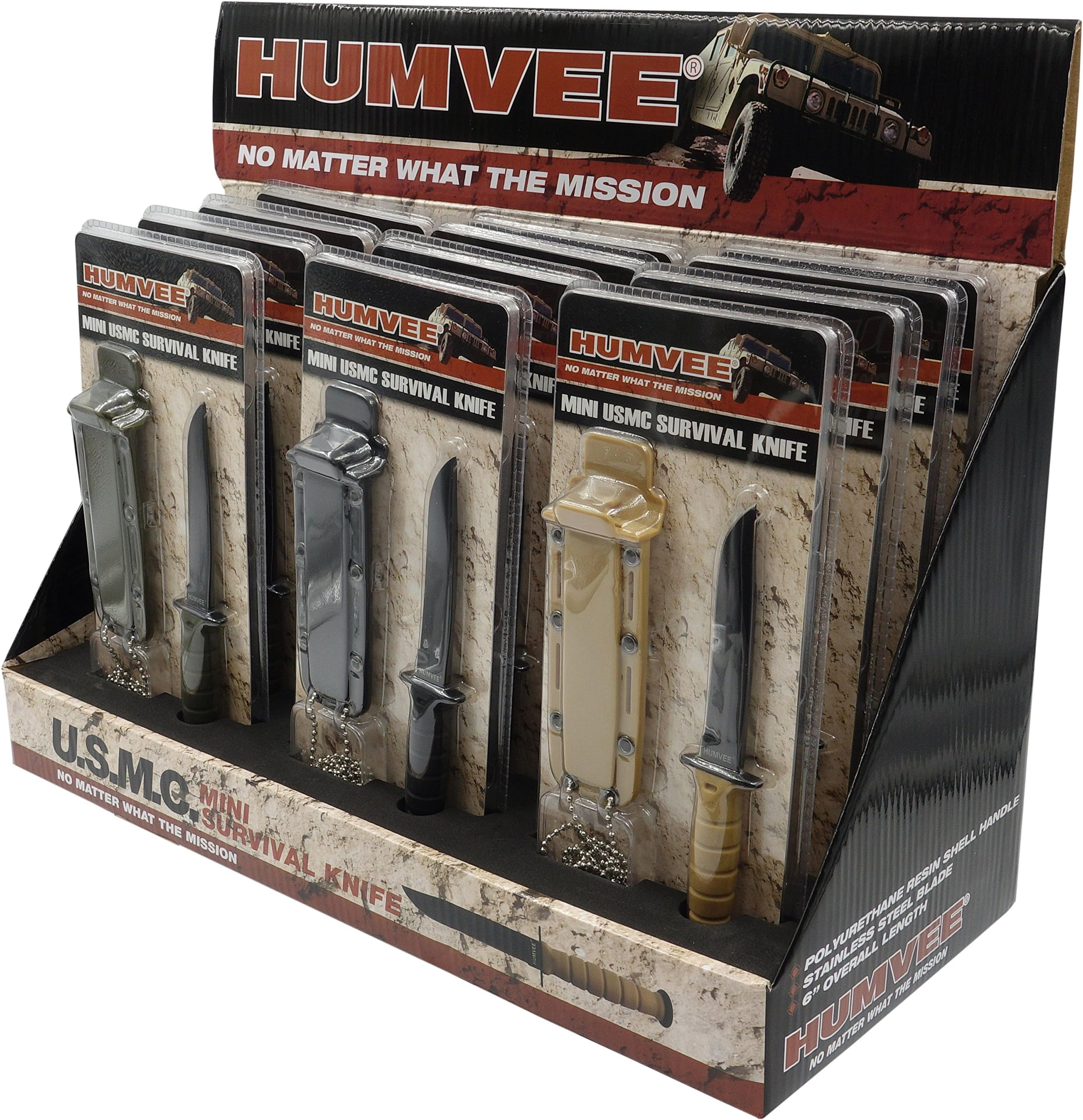 Humvee Humvee Combat Neck Knives Display Box of 12, 15-184