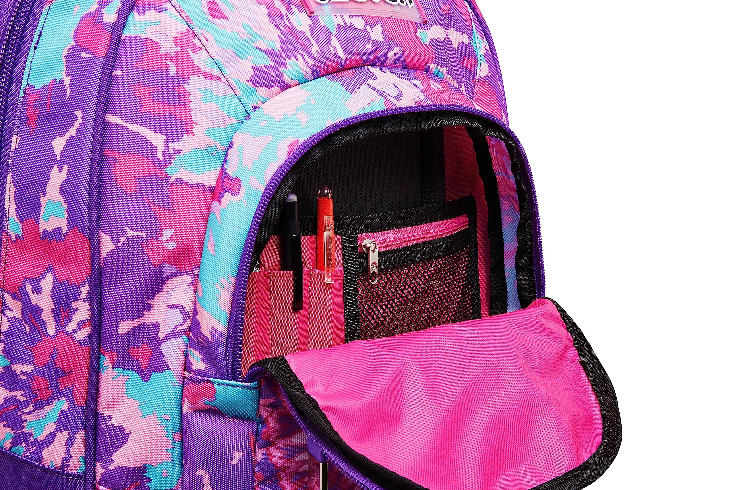 Seven Trolley Scuola, Trendy Heart Girl, Multicolore, 2 in 1 Zaino con Spallacci Uso Zaino con Cross-Over System, Scuola e Viaggio, Bambine e Ragazze