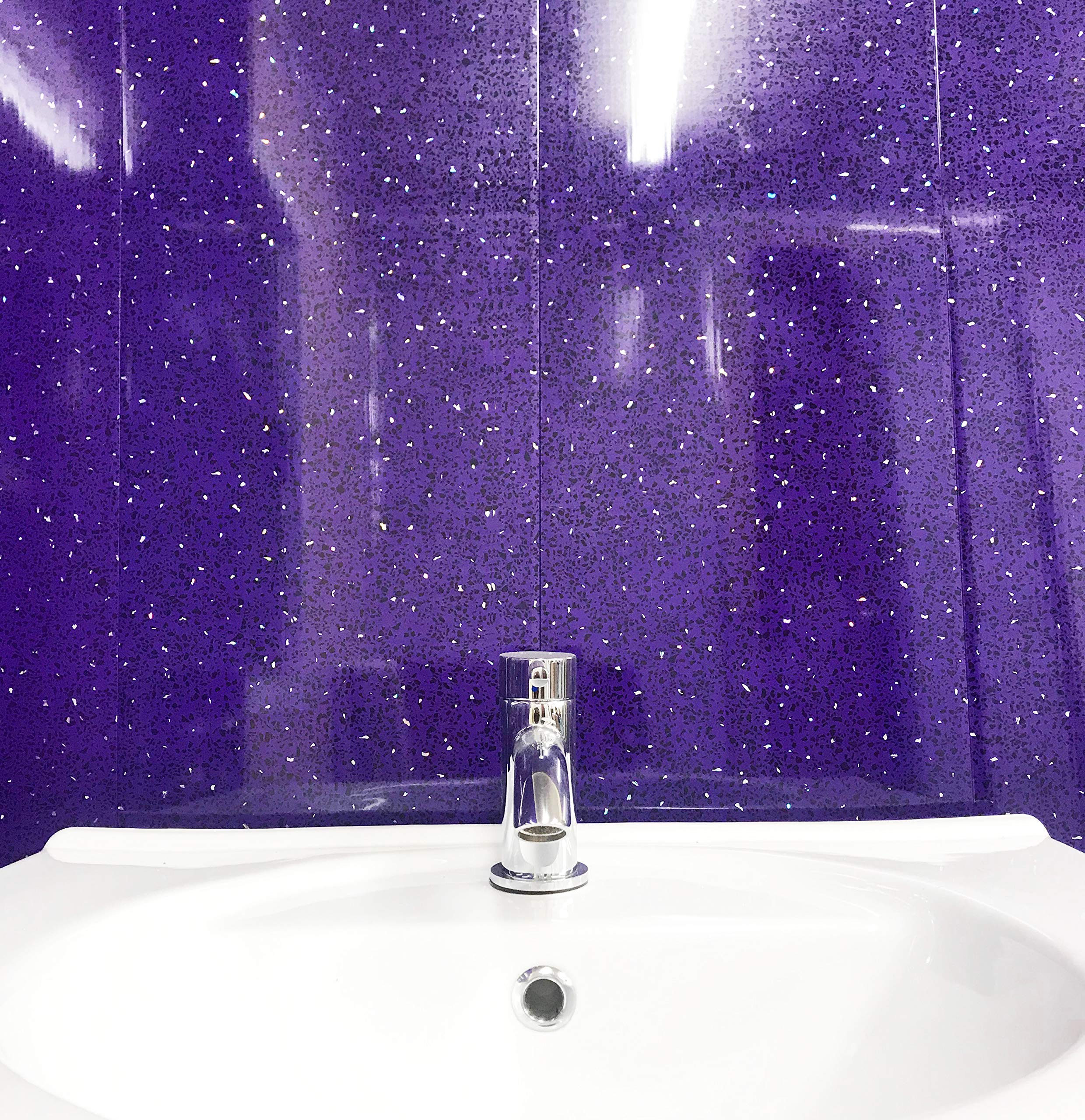 Buy The Cladding Store Purple Sparkle 250mm Wide x 2.6m Long x 5mm Deep Shower Panels Bathroom