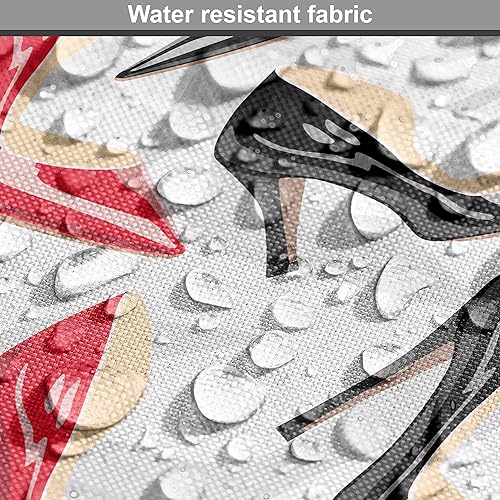 Miniatura 271 de Ambesonne Tela Geométrica por Yarda, Diseño Monocromo Patrón Abstracto de Líneas Continuas sobre Fondo Liso, Tela de Punto Elástico para Ropa