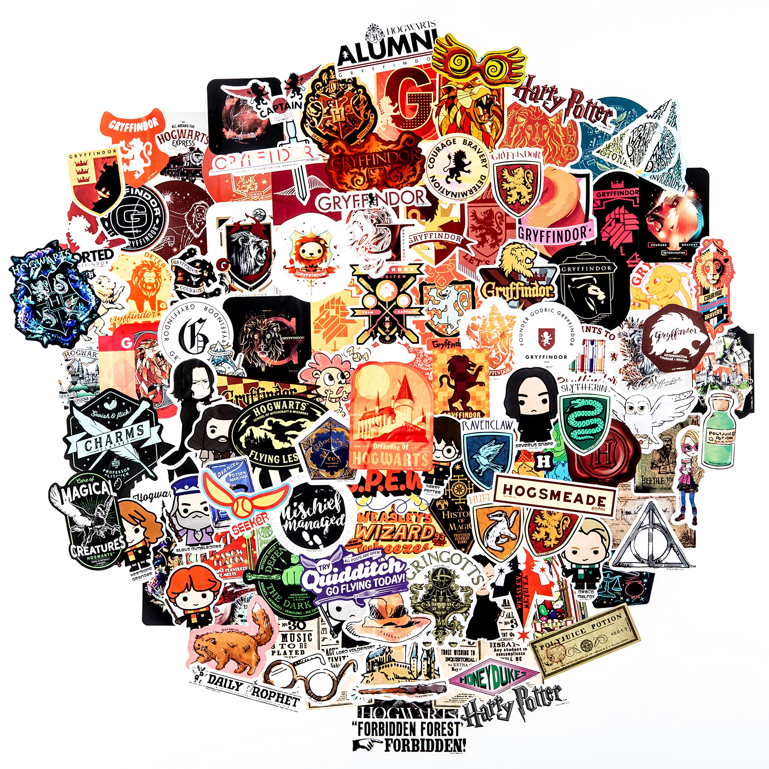 Conquest Journals Harry Potter Gryffindor Vinyl Stickers, Unique Stickers Including Holograms, Waterproof and UV Resistant, Great for All Your Gadgets