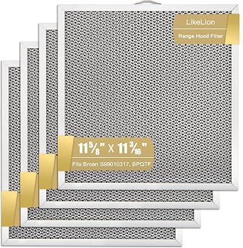 Range Hood Filter Replacement 11-1/4" X 11-5/8" For Broan Nutone QT2000 WA6500, 99010317, BPQTF, WA65F, S99010317 Ductless Stove Vent Filter 4-Pack