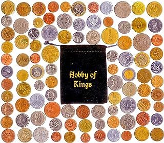 100 Exotic Coins from Asia, Middle East, Africa, Oceania, South America. Collectible Coins, Old Coins for Your Coin Album, Coin Bank or Coin Holders
