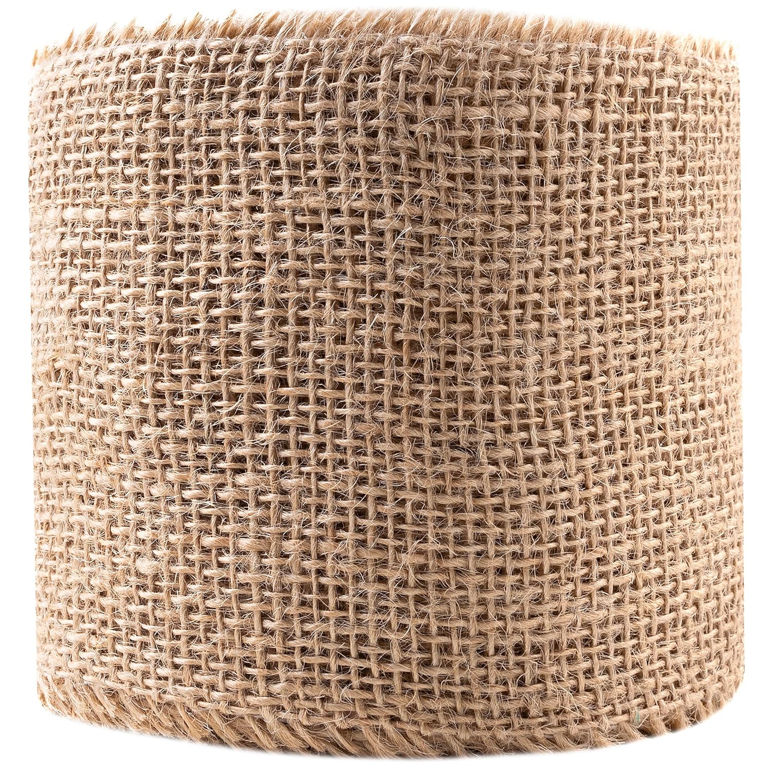 Hessian Ribbon Jute Ribbon | 3.93 in x 32.8 ft Roll | Natural Brown Fabric | Decorative Rustic Boho Table Runner | Wedding Party | Ribbons for Gift Wrapping, DIY, Arts & Crafts