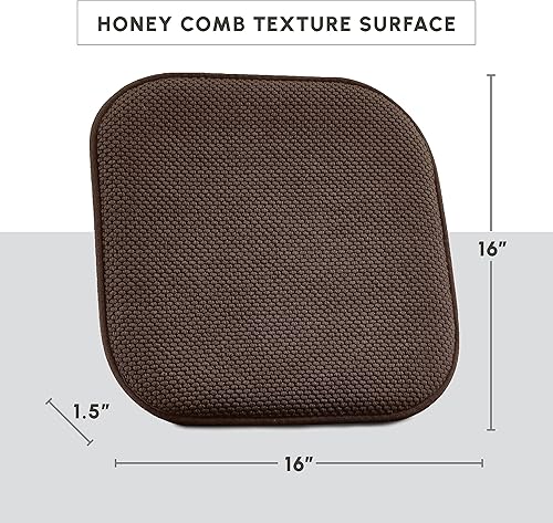 Miniatura 4 de Elegant Comfort Paquete de 6 fundas de cojín para silla, parte trasera de goma antideslizante, 16 x 16 pulgadas, fundas gruesas de asiento de forma