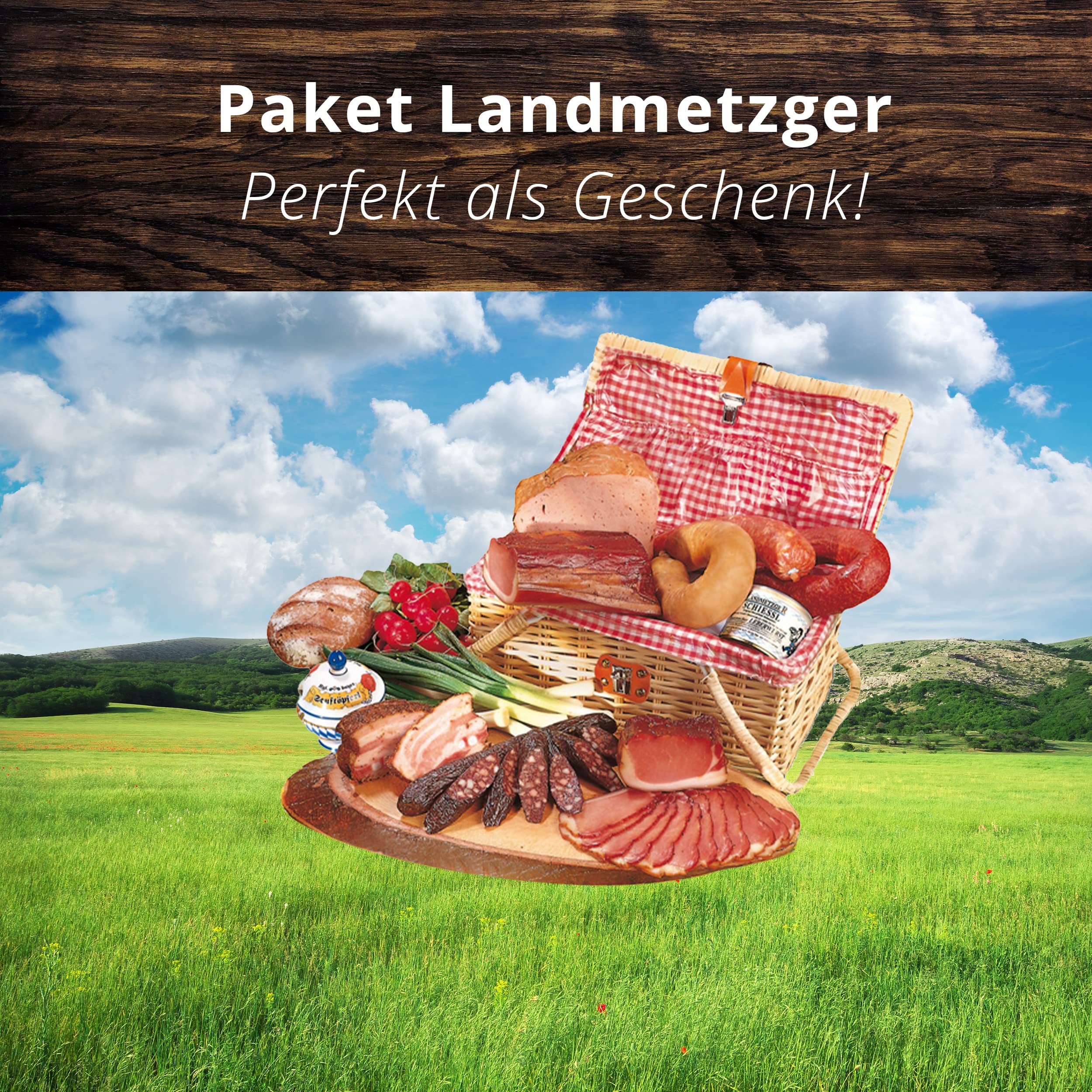 Landmetzger Paket 3000g – Landmetzgerei Schiessl | Hausmacher Wurstpaket glutenfrei & laktosefrei | Wurst, Schinken und Leberwurst Spitzenqualität aus eigener Schlachtung als Geschenkset