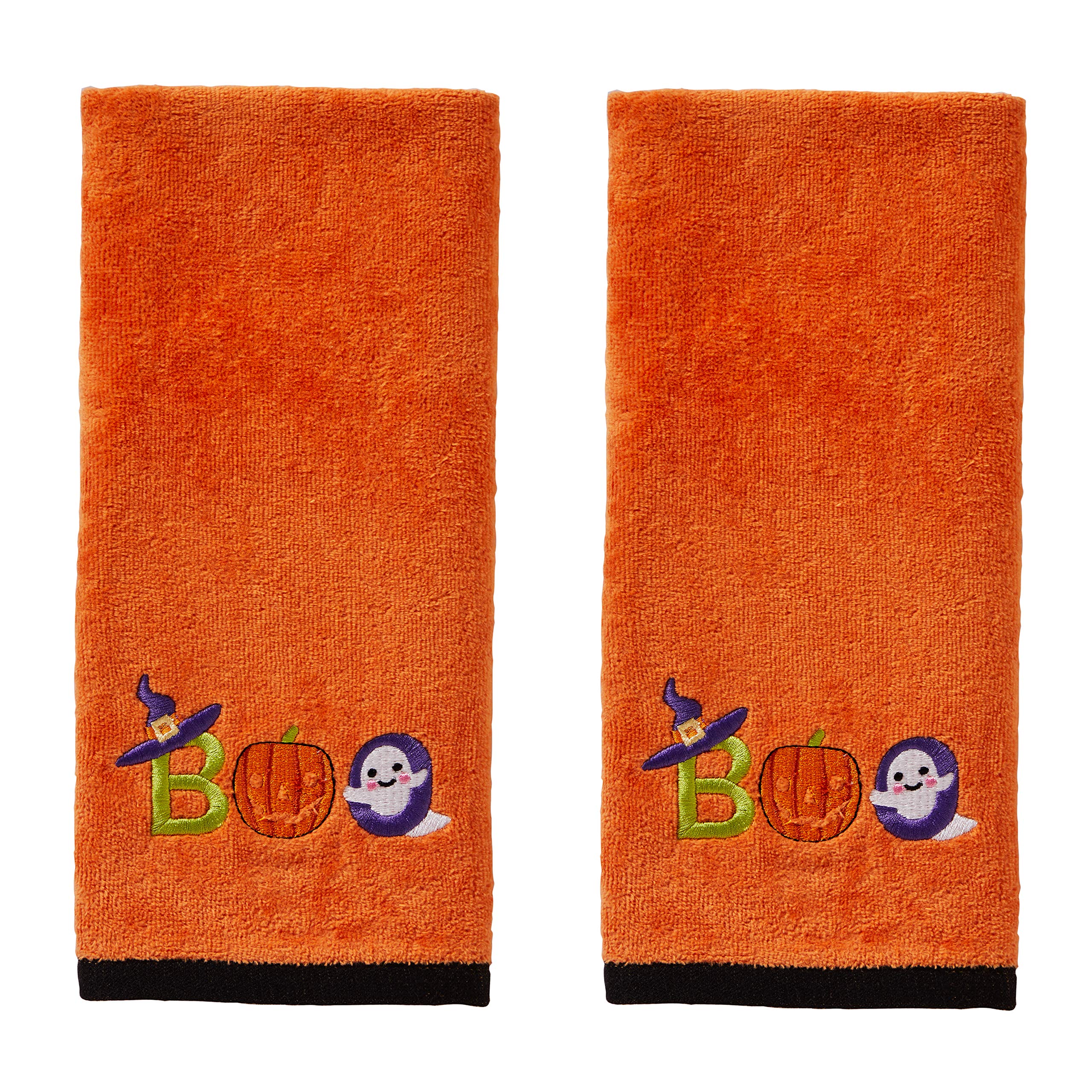 SKL HomeHalloween Boo Hand Towel Set for Bath/Kitchen/Bar & Gift, 2 Count