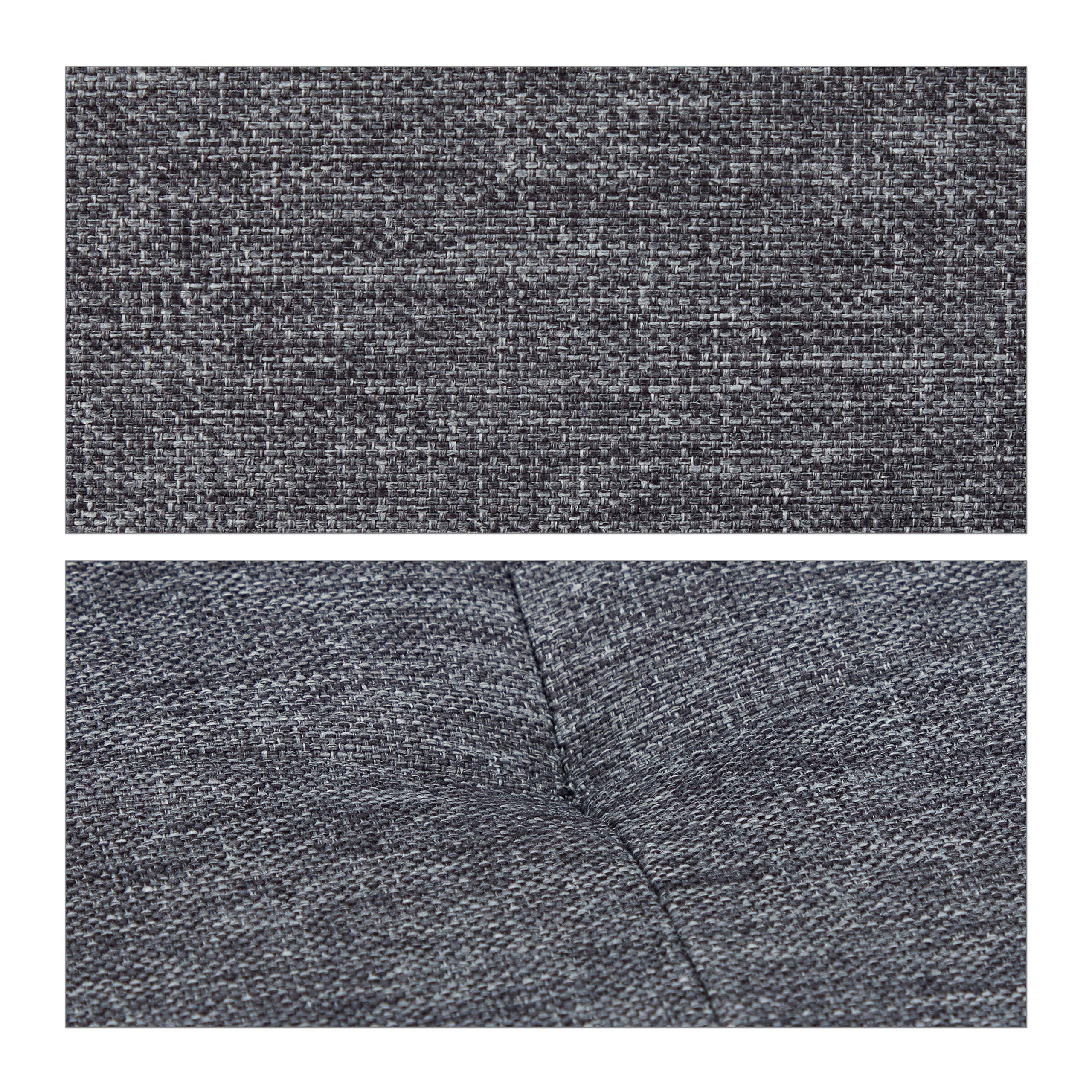 Relaxdays Banco Almacenaje, Plegable, Acolchado, Compartimiento Extraíble, 130 L, Baúl Almacenamiento, Gris Oscuro
