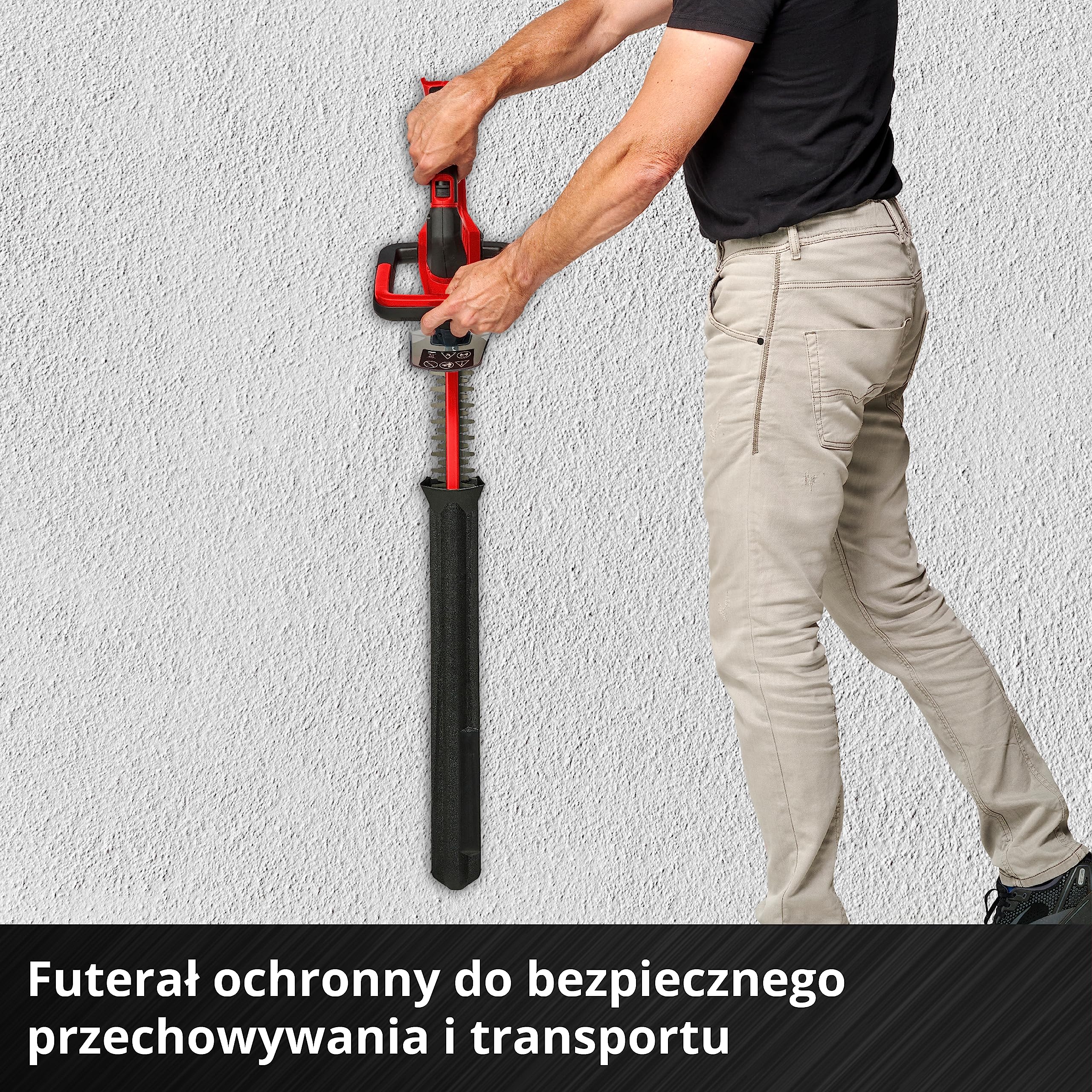 Einhell Akumulatorowe nożyce do żywopłotu GC-CH 18/50 Li Solo Power X-Change (Li-Ion, 18 V, metalowa przekładnia, aluminiowa osłona ostrza, z walizką, bez akumulatora i bez ładowarki)