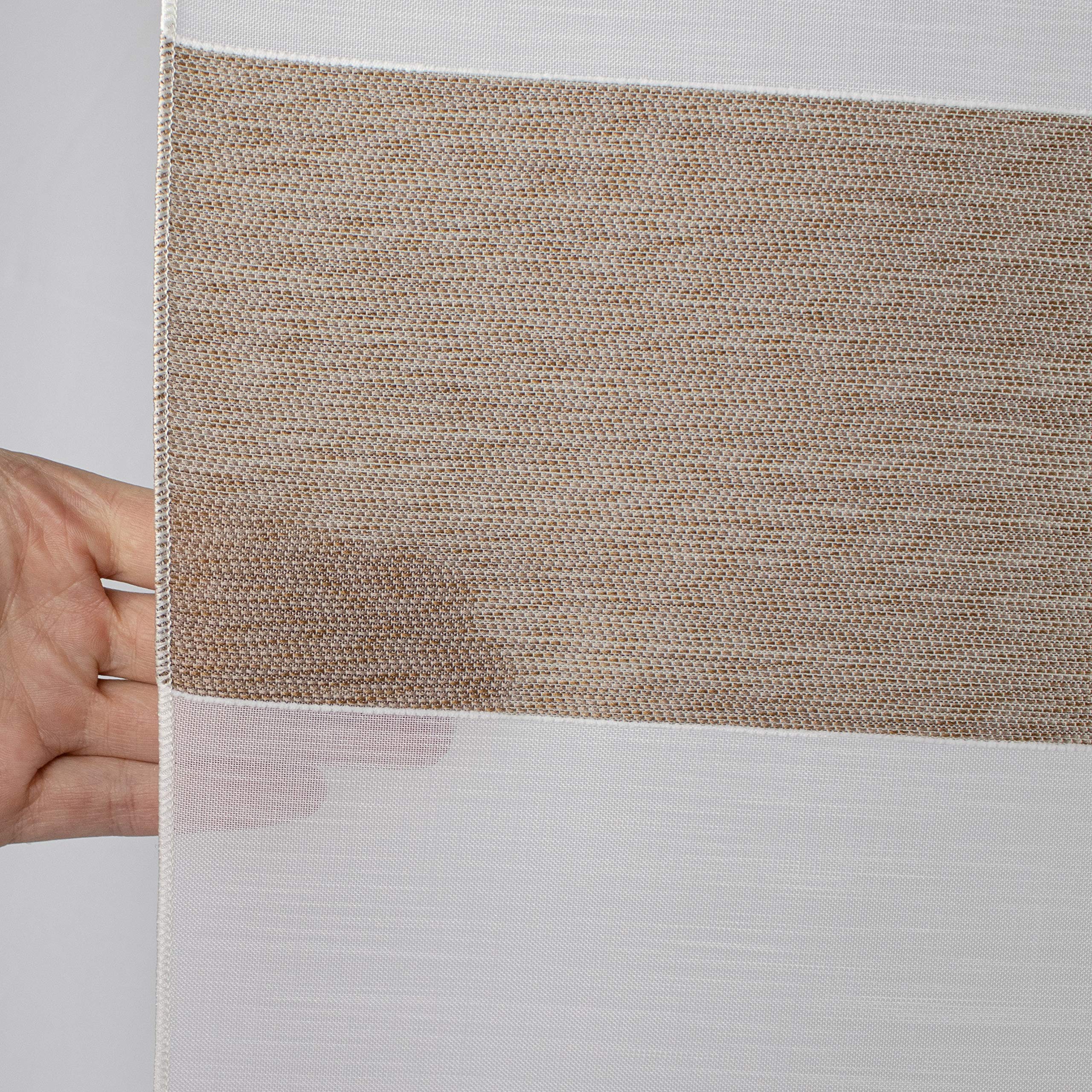 Birsppy Design Mini Flächenvorhang Set beige 2291-13 | 4 Teile | Scheibengardine Gesamtbreite 120cm (4x30cm) Höhe 80/60/60/80cm