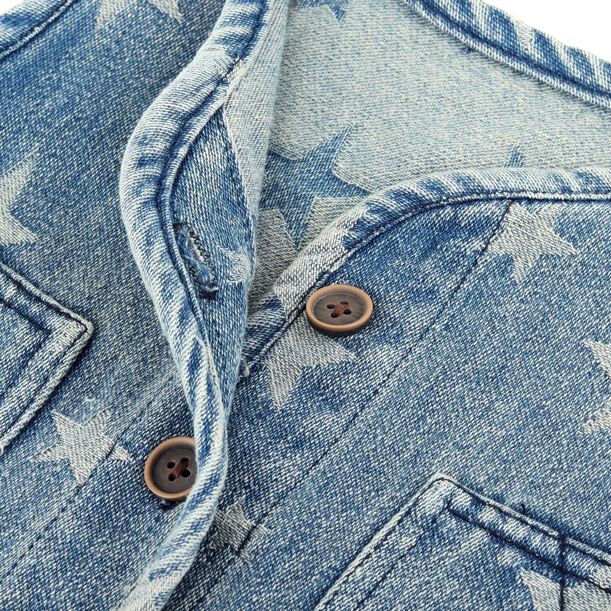 Neonato Denim Gilet Retrò Senza Maniche Giacca Bambino Ragazzi Ragazze Primavera Autunno Bottone Cappotto Stelle Top con Tasche
