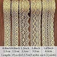 Vista 3 de Cinta de encaje vintage de 15 yardas para manualidades de costura, envoltura de regalos