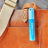 Vista 5 de ZOKU Pajita de Metal Reutilizable con Estuche para Viaje, Azul - Pajita Plegable de Acero Inoxidable para Beber con Punta de Silicona y Cepillo