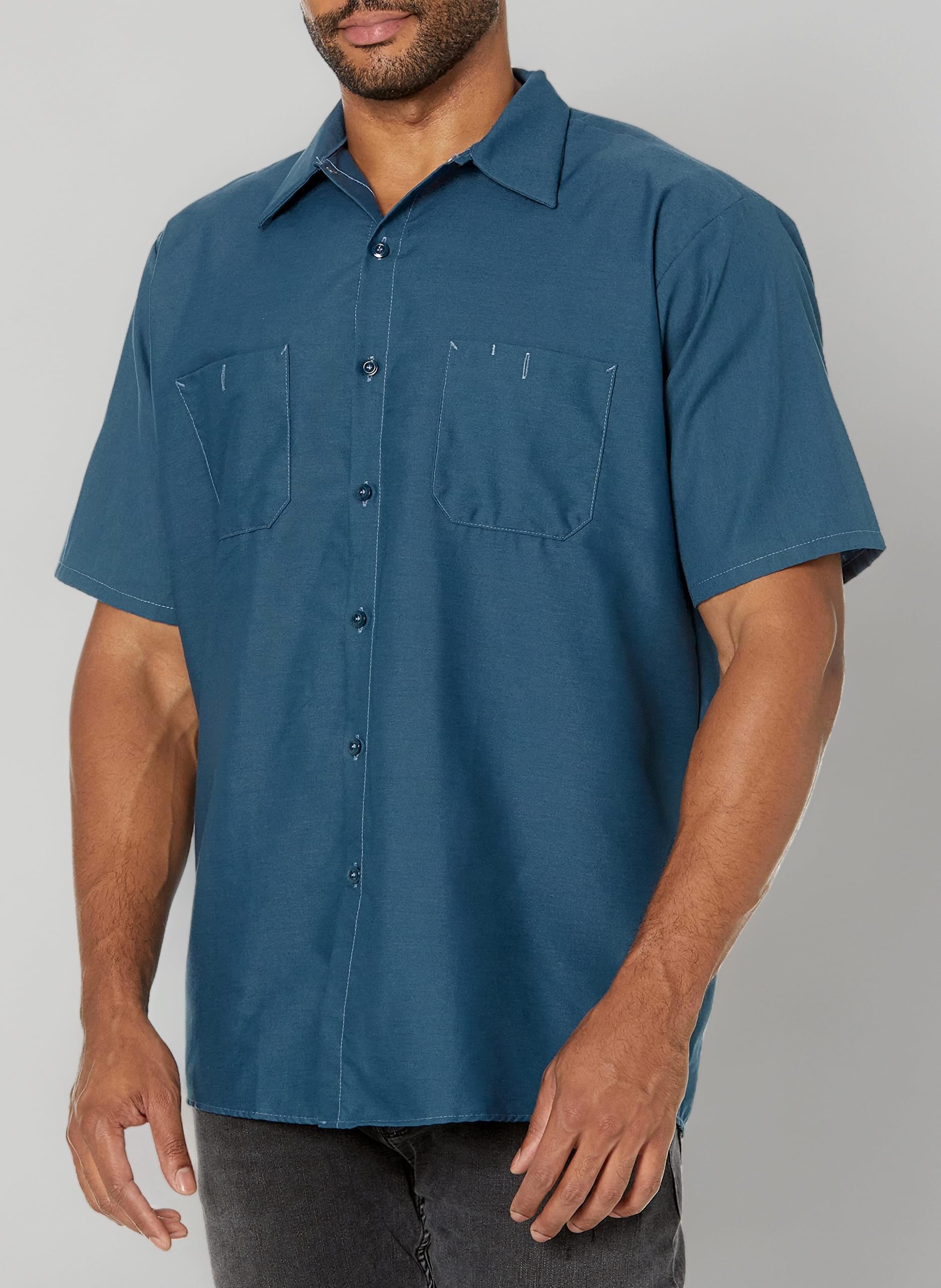 Red Kap Men's Men's Short Sleeve Solid Ripstop Shirt Shirt (Pack of 1)