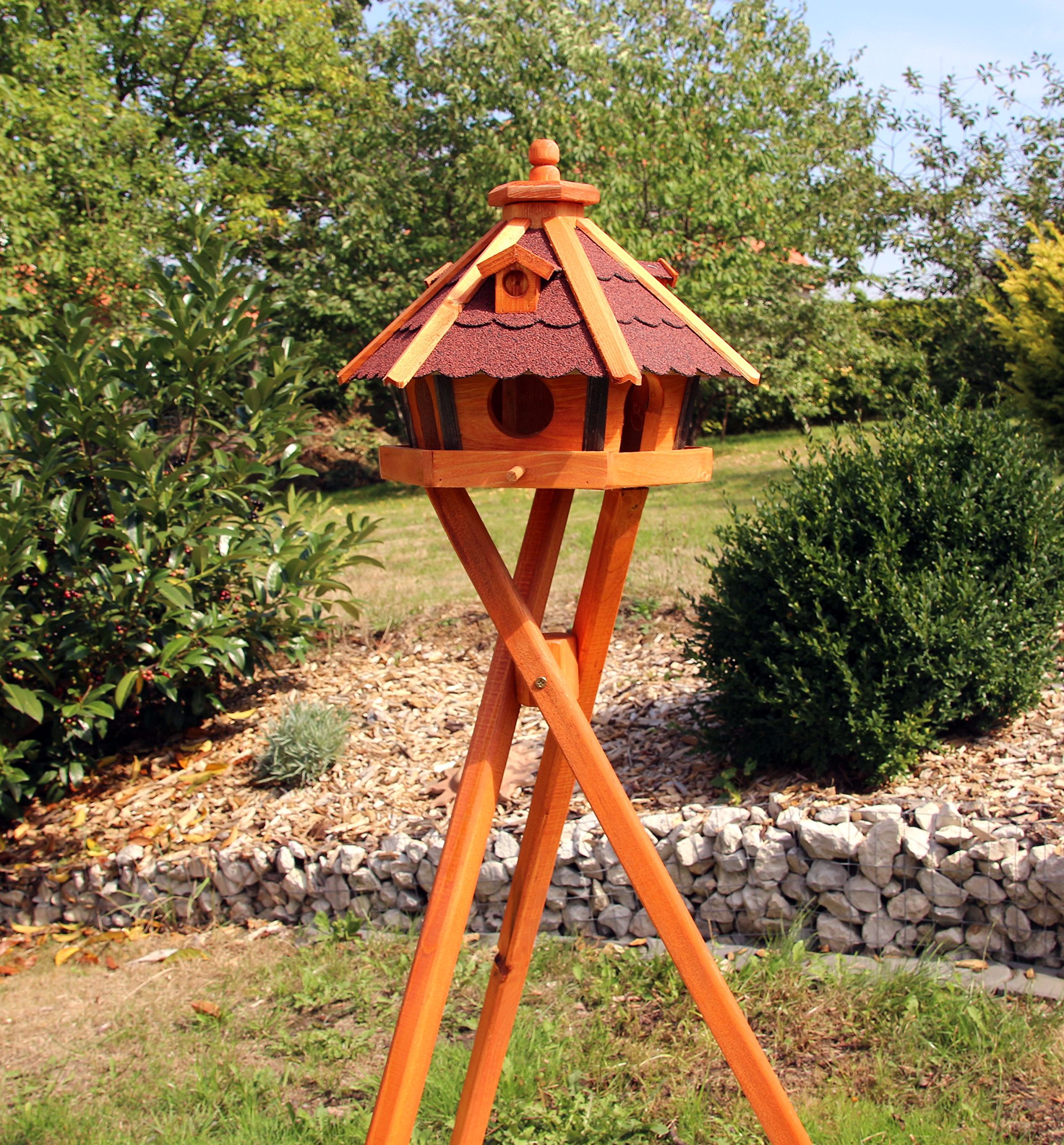 XXL Bird House, Winter Feeder Weatherproof with Stand VH23/24 (Red, XL with Stand)