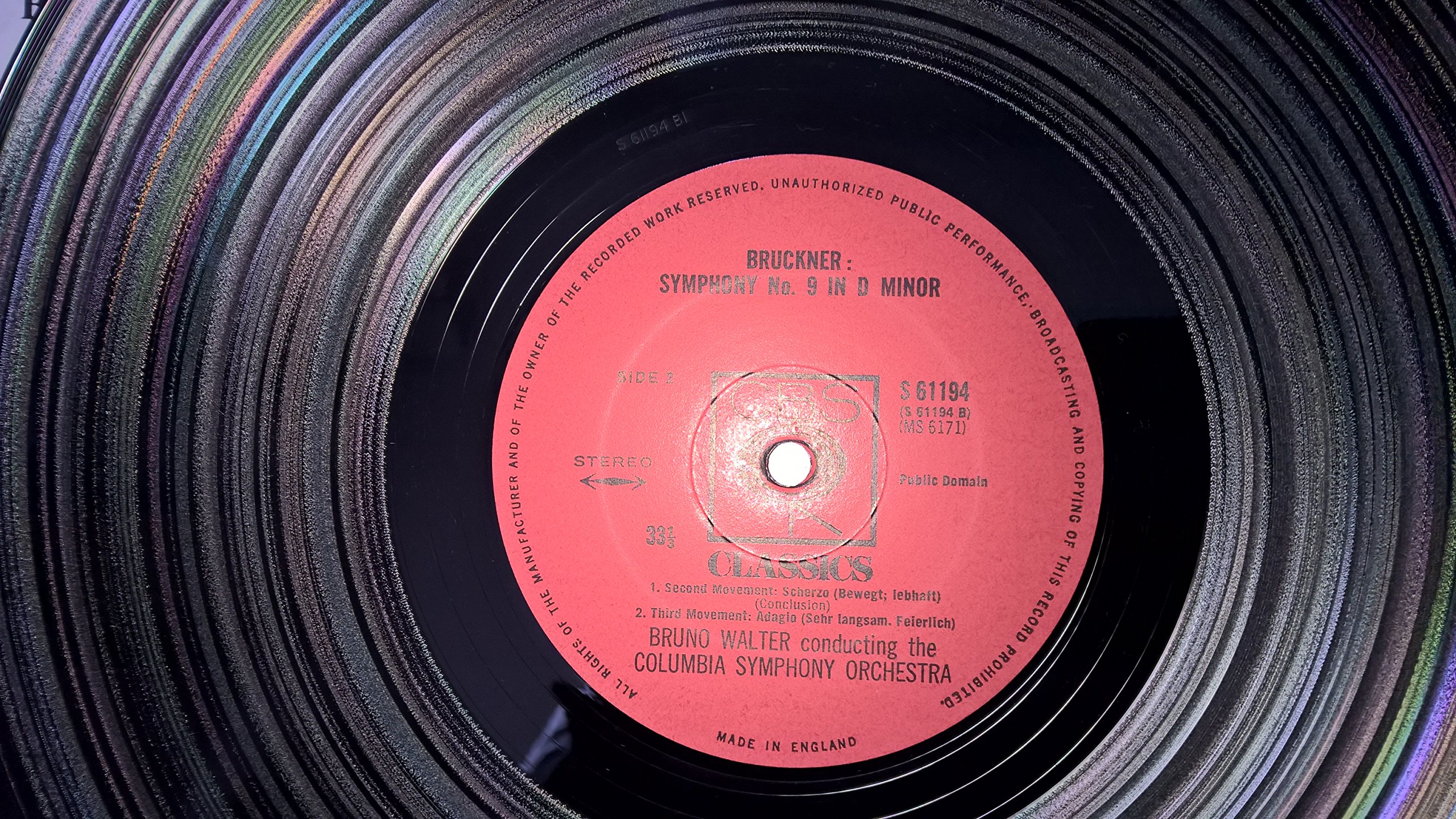 bruckner: symphony no. 9 in d minor LP