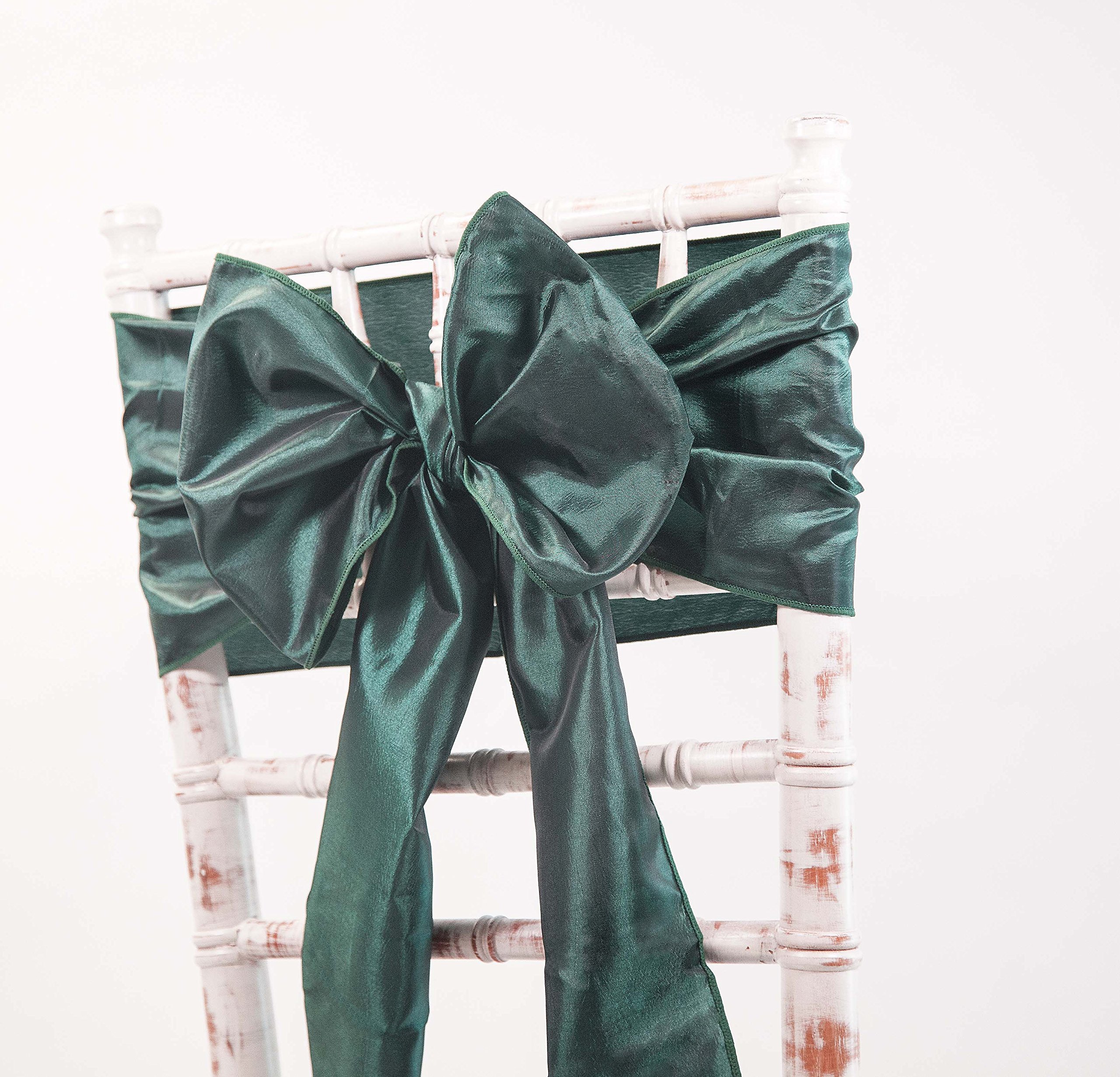 Decor Essentials Hunter Taffeta Chair Sashes Covers For Wedding Events Corporate Chair Dressing (Hunter)