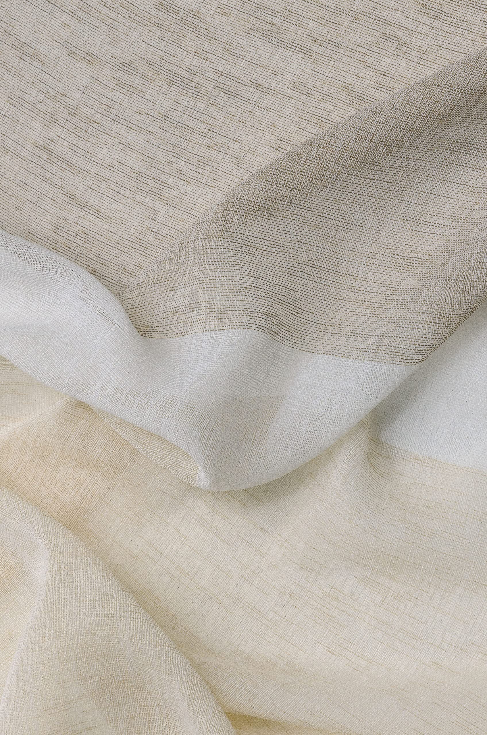 Home Collection Tenda Doriana – Tessuto Semitrasparente Rigato, Finitura Con Bretelle E Orlo Piombato – Arancio, 140x290 Cm