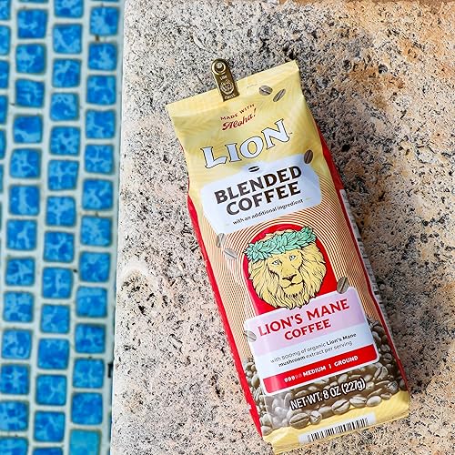 Miniatura 5 de Café de melena de león, tostado medio con 500 mg de melena de león por porción, café de hongos para claridad mental y energía duradera, mezcla de