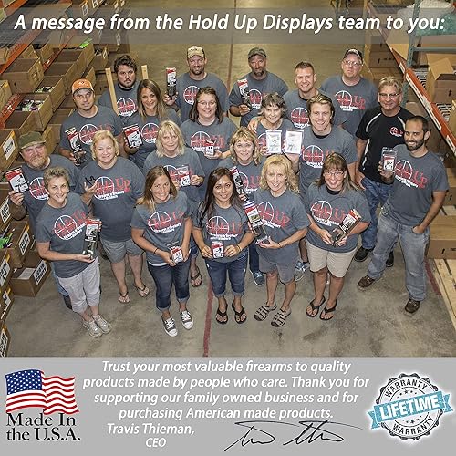 Miniatura 7 de Hold Up Displays Percha de pistola y almacenamiento de pistola para sostener pistolas Colt Smith y Wesson SIG Ruger, acero resistente, fabricado en