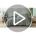 MILDLY Cal King Size Duvet Cover Set 100% Long-Staple Cotton Luxury Sage Green Floral Patten Reversible Comforter Cover Set 3Pcs