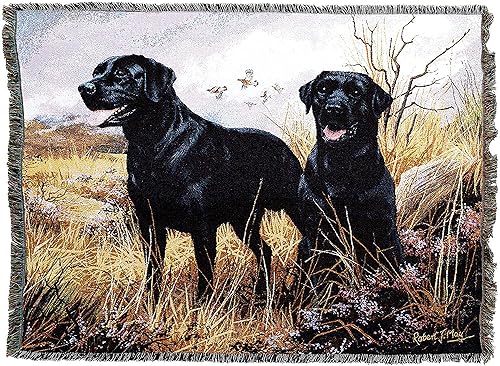 Miniatura 2 de Pure Country Weavers Labrador Retriever - Manta de laboratorio negra de Robert May - Regalo para los amantes de los perros - Manta de tapiz tejida