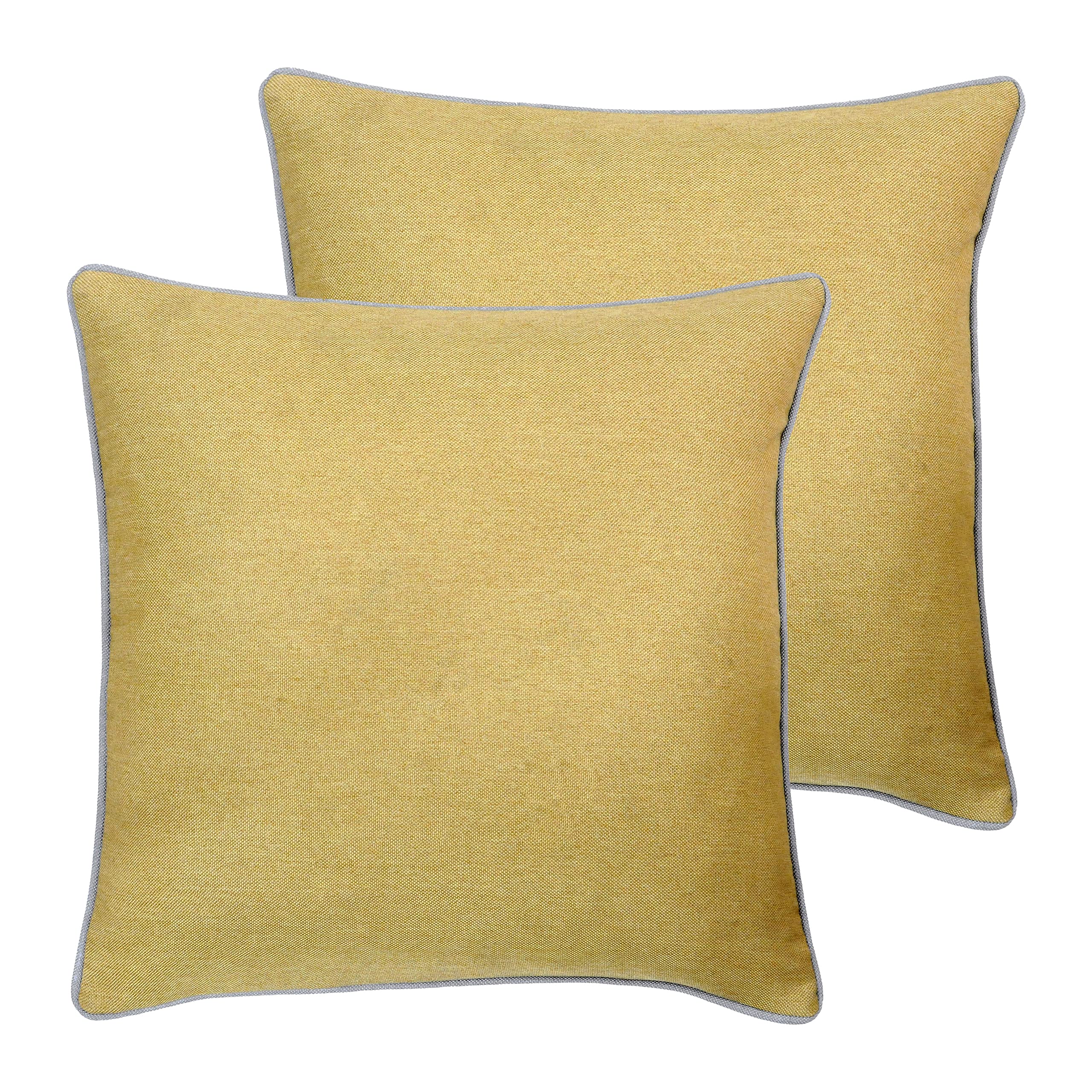 Coussin Paoletti Bellucci ocre et gris 55x55 cm idéal pour cocooning salon