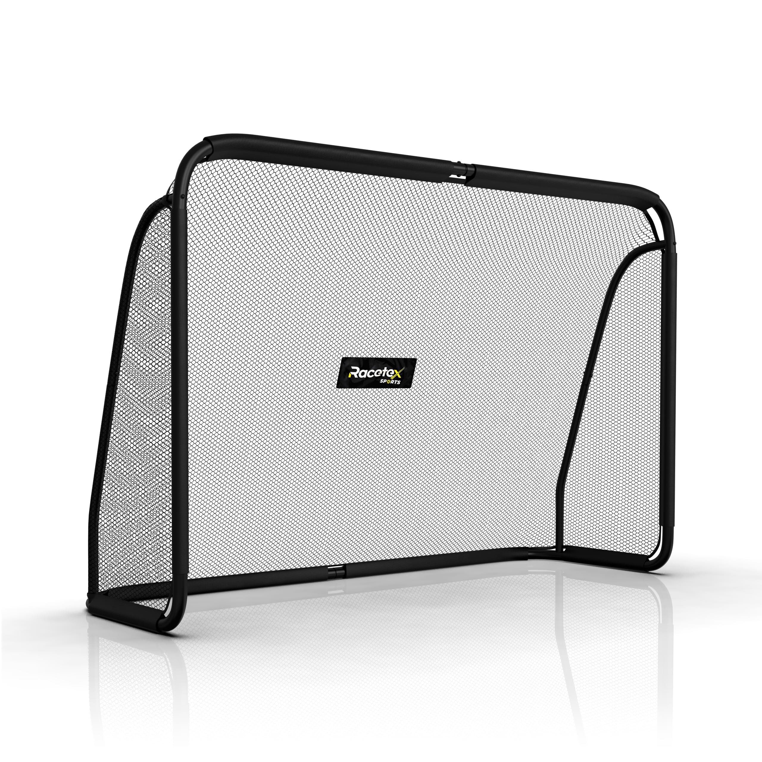 Racetex Fussballtore für Garten Kinder und Erwachsene [MODERNES Design] - Fußballtor Kinder mit Stabiler Stahlrahmen Front - Fußballtore Kinder inkl. Edelstahl Erdankern - Fußball Tor