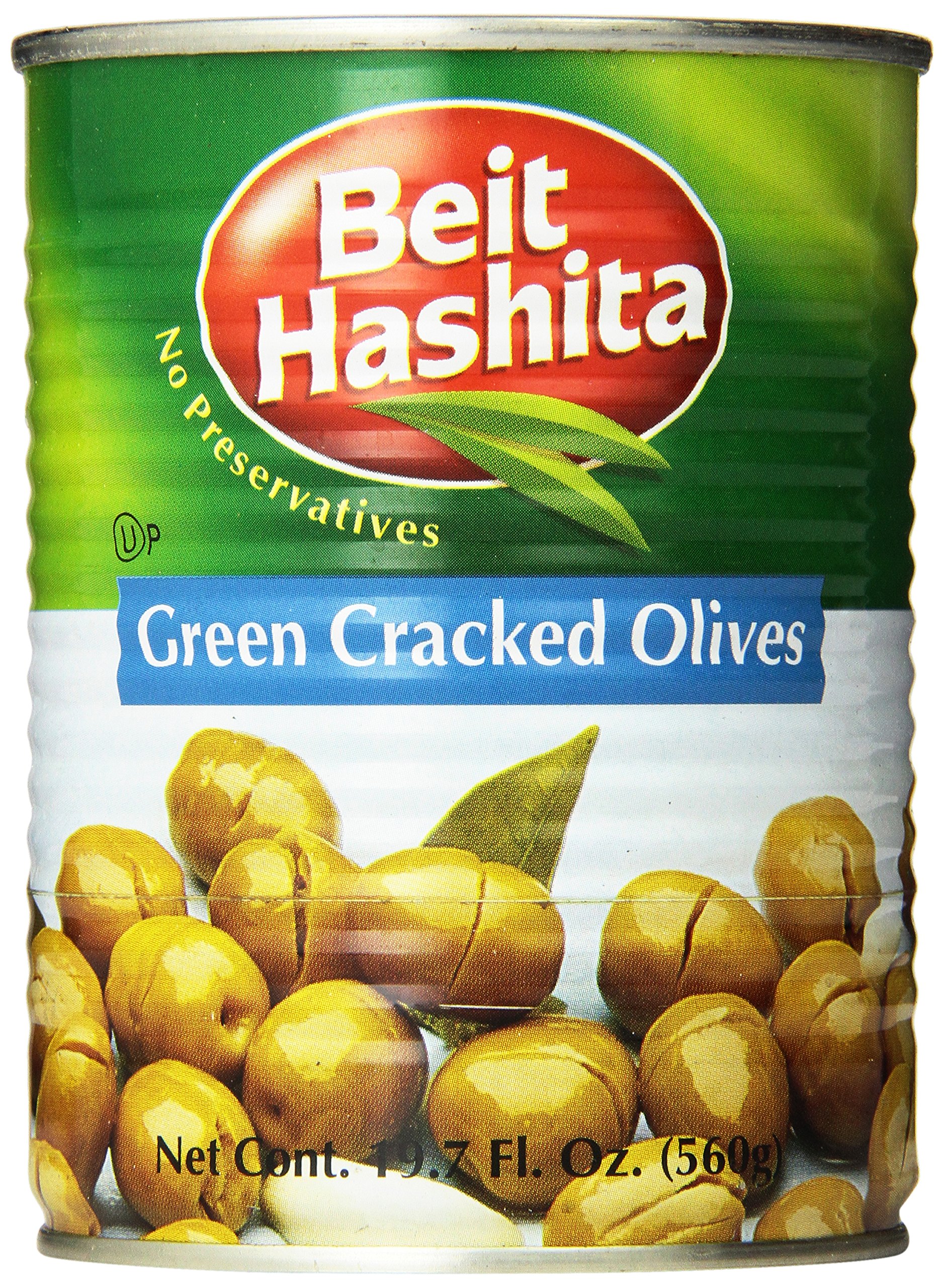 Beit Hashita, Cracked Green Olives, 19.7 Ounce (Pack of 12)