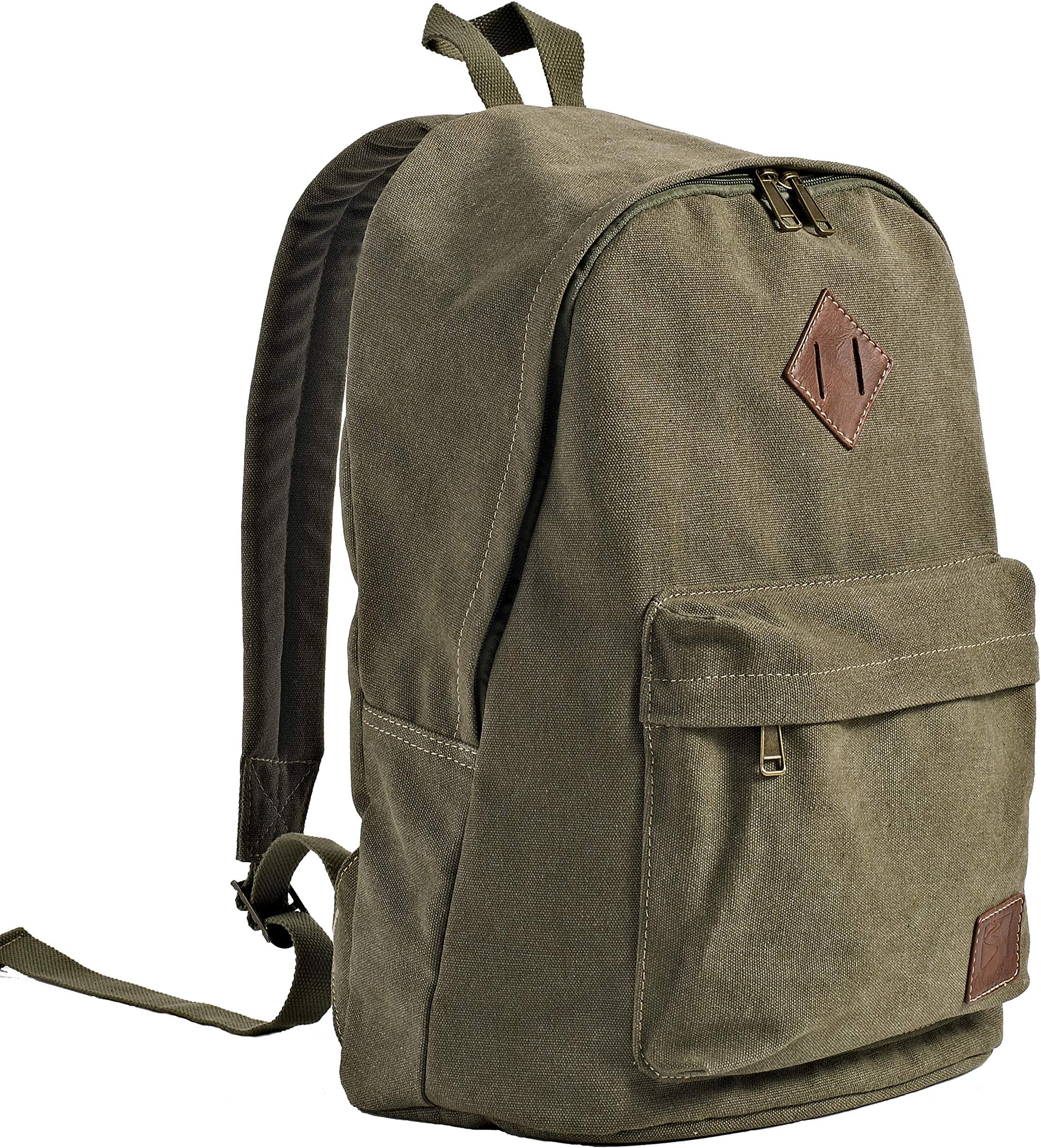 Canvas Vintage Backpack Lightweight Travel Daypack Laptop Backpack College Student Rucksack for Men Women