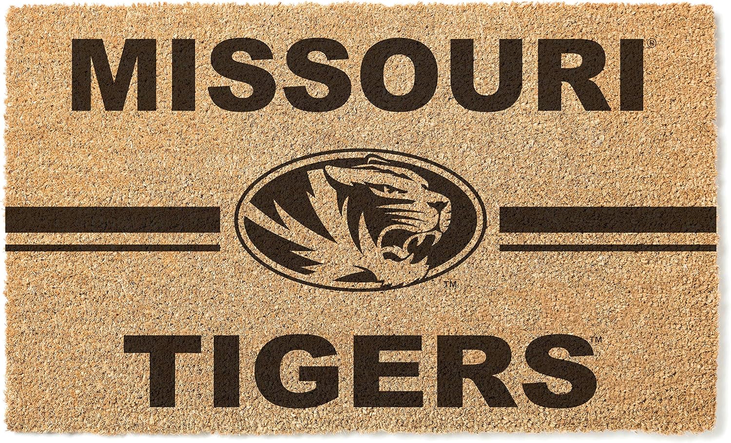 KH Sports Fan Missouri Tigers Team Logo Coir Doormat, 18x30 Inches, Tigers Outdoor Rug; Display Your Team Spirit with This Unique Missouri Tigers Doormat