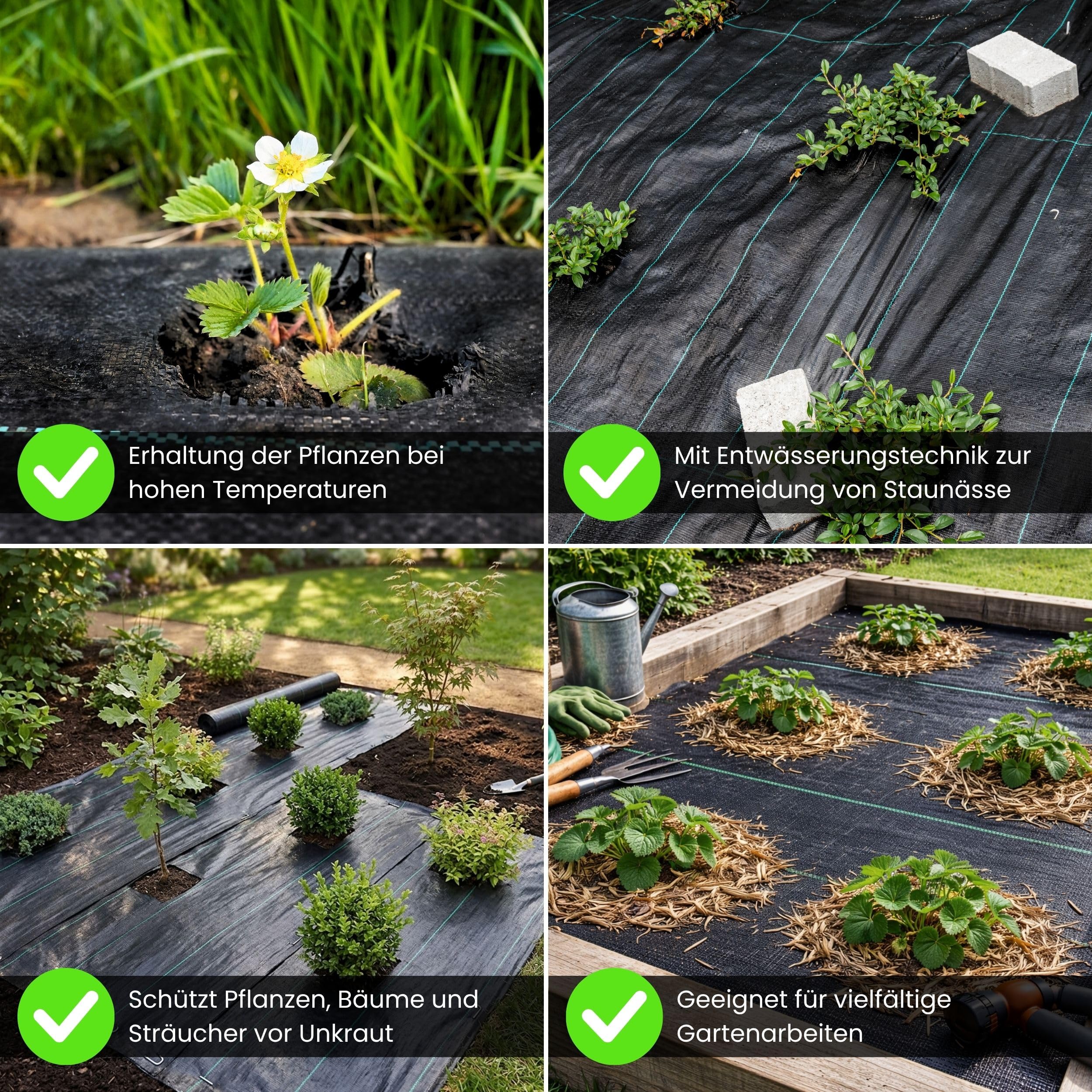 Green Thumbz Unkrautvlies Extra Stark - 1x25 m Unkrautvlies 100g/m2 - Optimales Gartenvlies, Hochbeet Folie, Unkrautfolie, Sandkastenvlies & Bodenschutzvlies zur Unkrautbekämpfung - Wasserdurchlässig