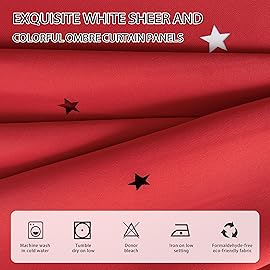 XiDi Red Black Out Curtains for Bedroom Windows Girls Bedroom Decor, Unicorn Curtains for Kids Room 2 Panel 34/72/2