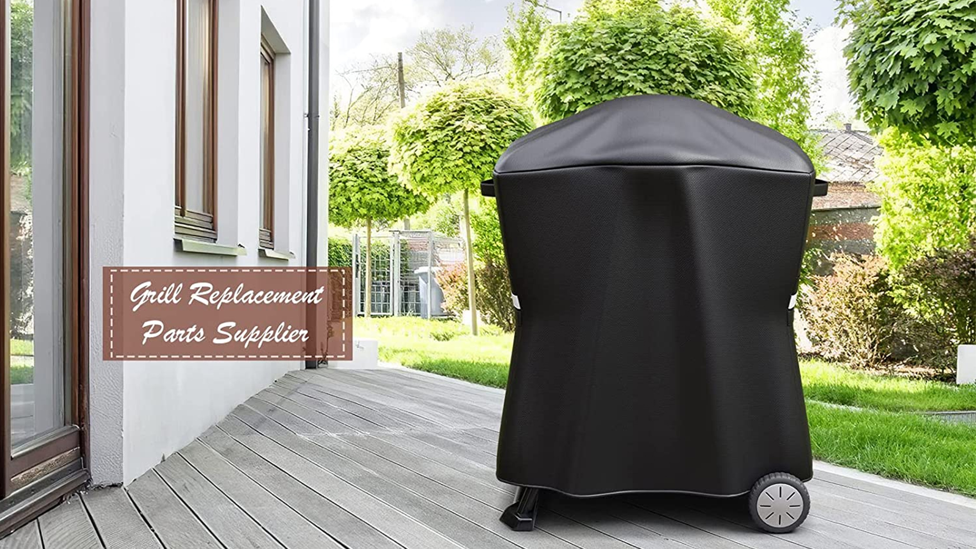 Copertura Per Barbecue Weber Serie Q100/Q200 - Impermeabile, Con Nastro Riflettente E Cinghie In Velcro