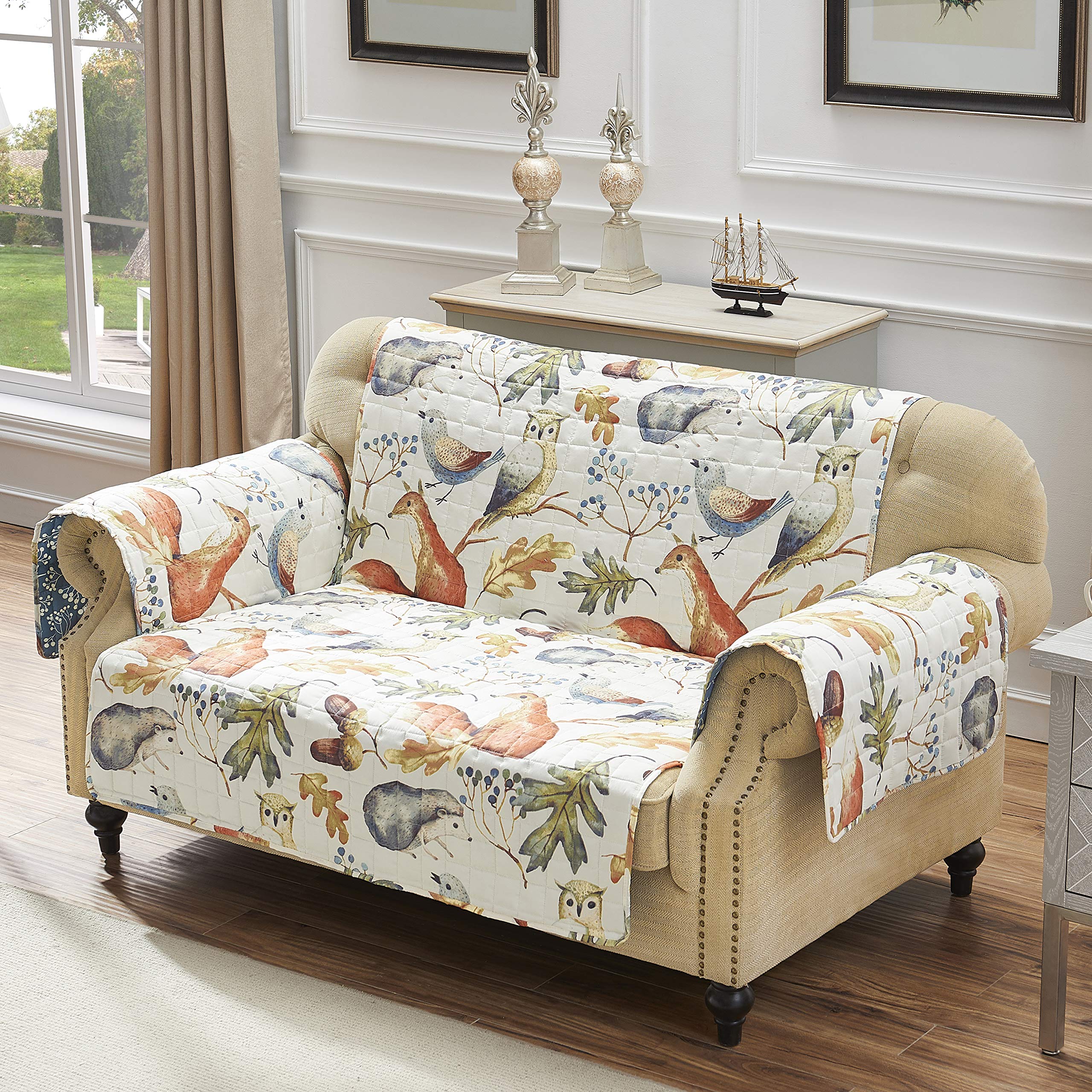 Greenland Home Barefoot Bungalow Willow Loveseat Slipcover Natural