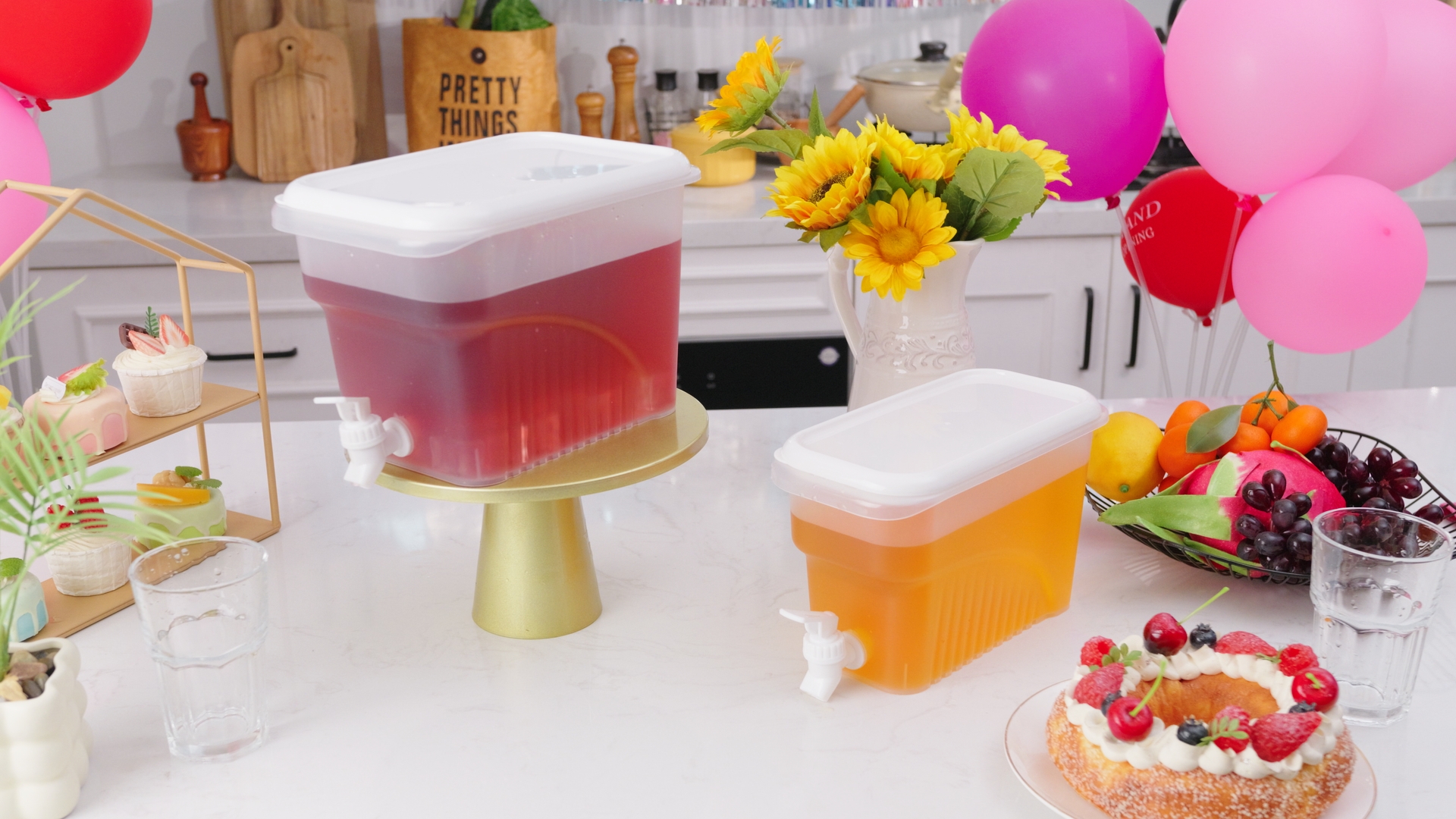 Bouteille De Jus,Bouteilles Vides pour Boissons Froides | 2L Bouteille Étanche Pour Stockage De Boissons Avec Échelle Pour Pique Nique Randonnée Cyclisme Rassemblement Lors De Journées