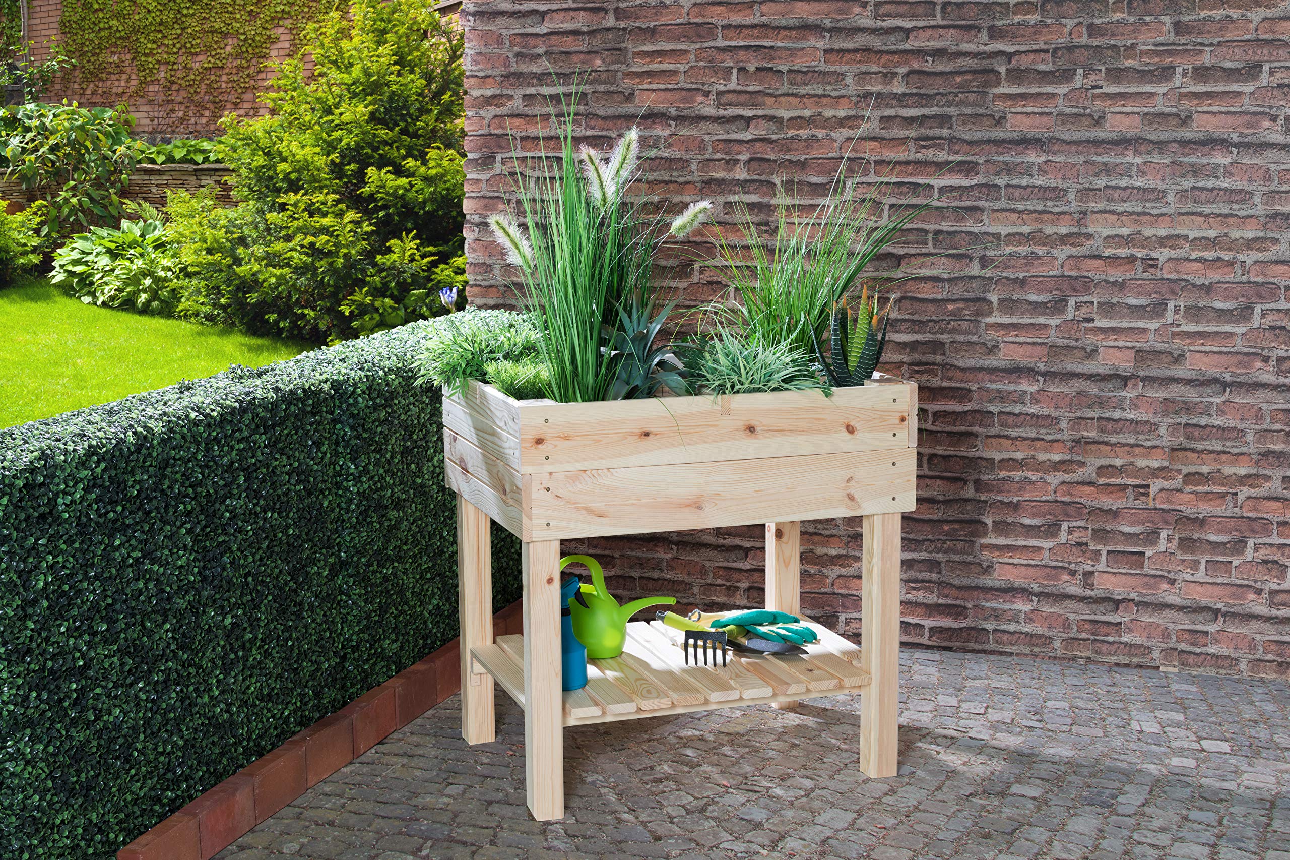 VivaGarden Letto Rialzato Per Orto E Giardino Con Divisorio Interno E 237x60x25 Cm Colore Legno Naturale 84vg0ndalt P 402595