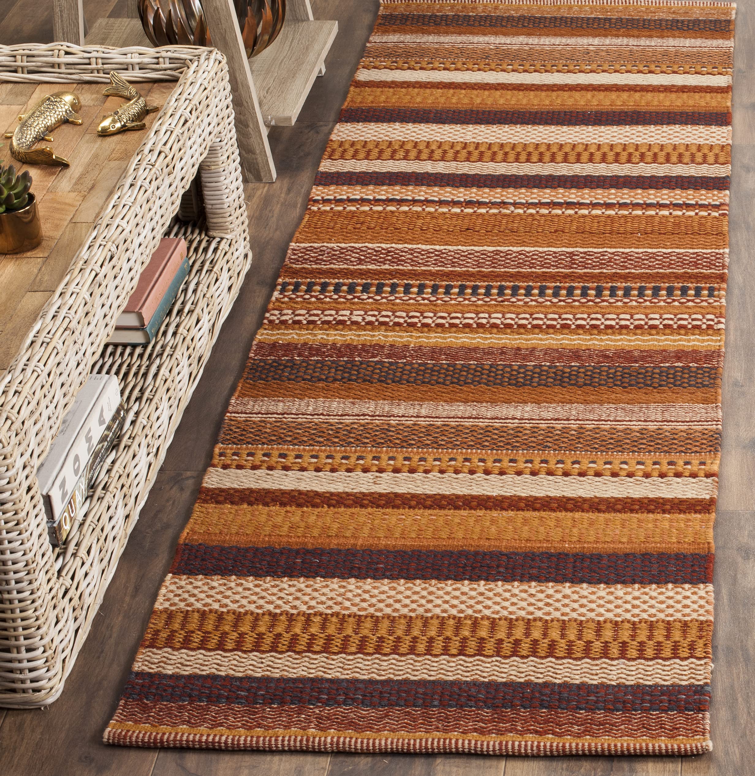 Safavieh Kilim Collection Klm951b Hand Woven Rust Premium Wool Runner ...