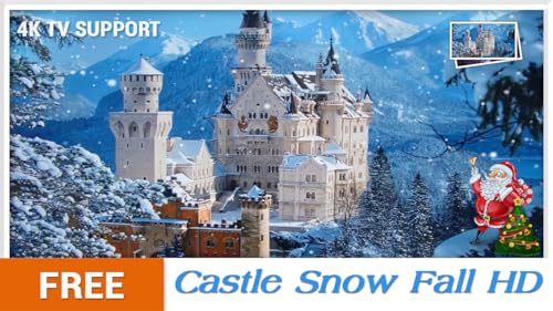 queda de neve do castelo grátis HD - aprecie a bela paisagem na sua TV HDR 4K, TV 8K e dispositivos