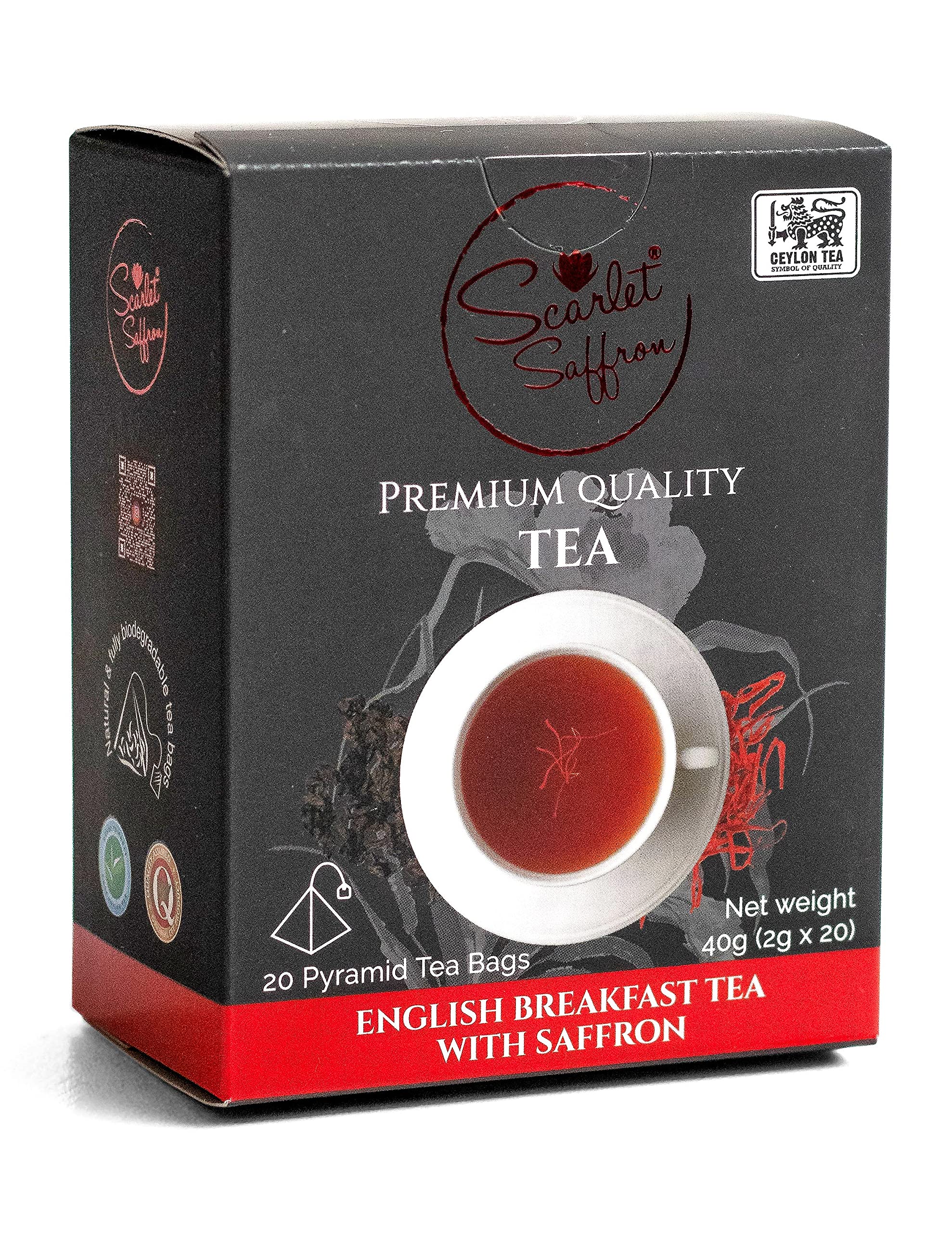Buy let Saffron English Breakfast Tea Bag Set (20 pack) Ceylon Black