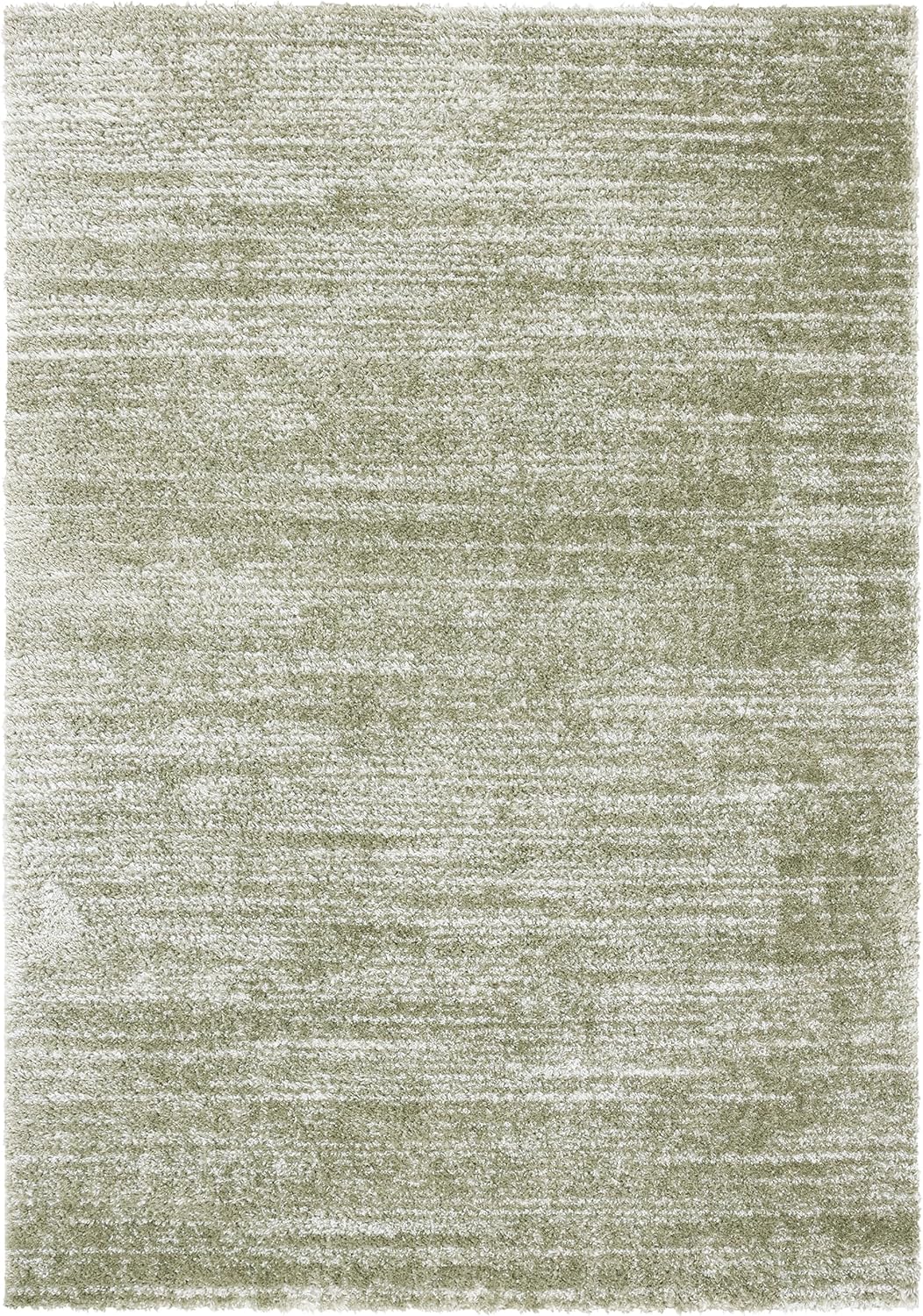 SAFAVIEH Tahoe Shag Collection Area Rug - 5' x 7', Sage & Ivory, Modern Design, 1.2-inch Thick Ideal for High Traffic Areas in Living Room, Bedroom, Dining (THO653W-5)