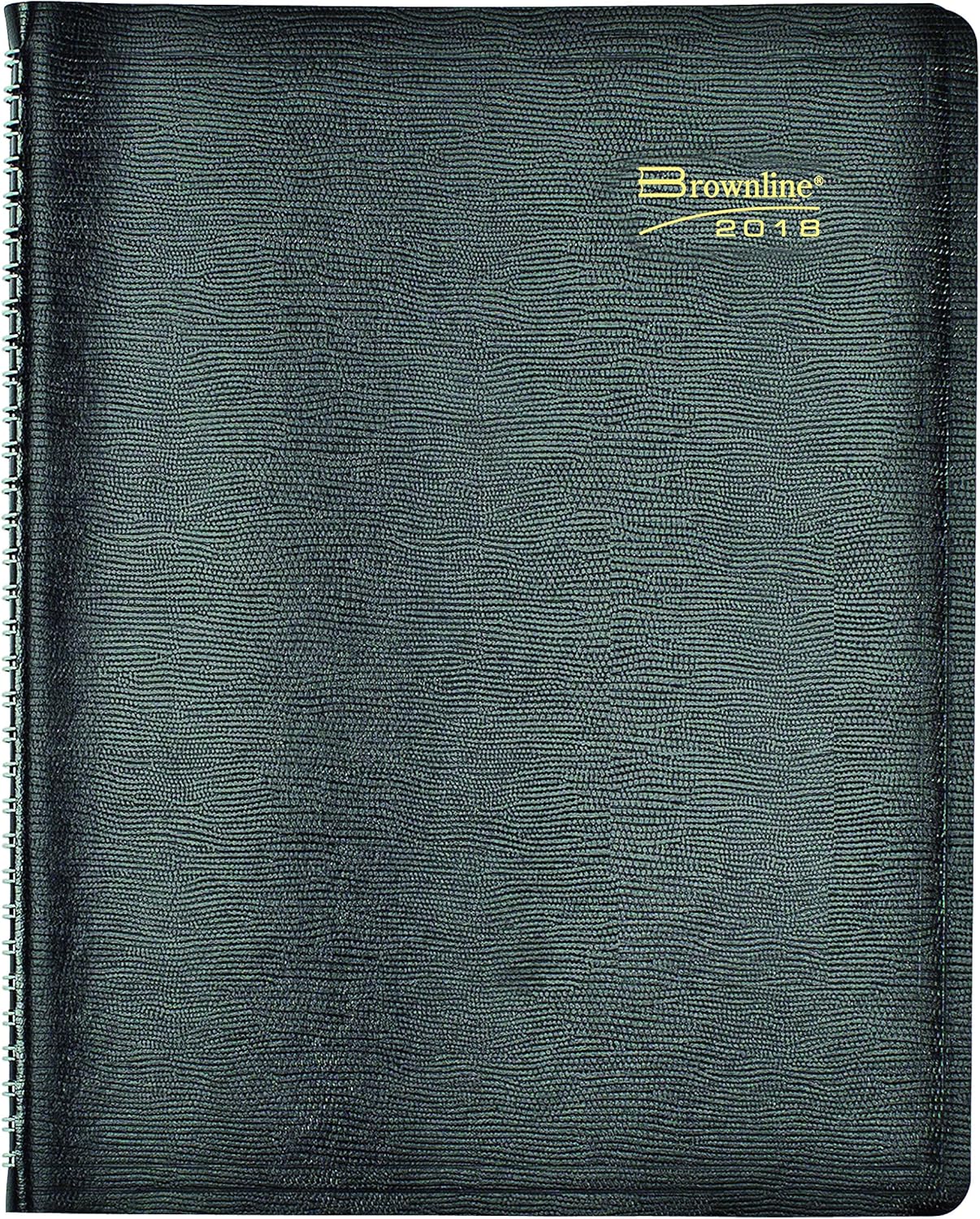 Brownline 2018 Weekly Appointment Book, Twin-Wire with Soft Black Cover, English, 11 x 8-1/2 (CB950.BLK-2018)