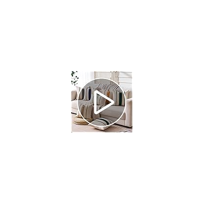 Aisybaklyn Kissenbezug 40x40 2er Set Boho Deko Kissenbezüge Baumwolle und Leinen Dekokissen Sofakissen Dekorative Kissenhülle Frühling Modern Salbeigrün Bauernhaus Gewebt Strukturiert Zierkissenbezug – Bild 8