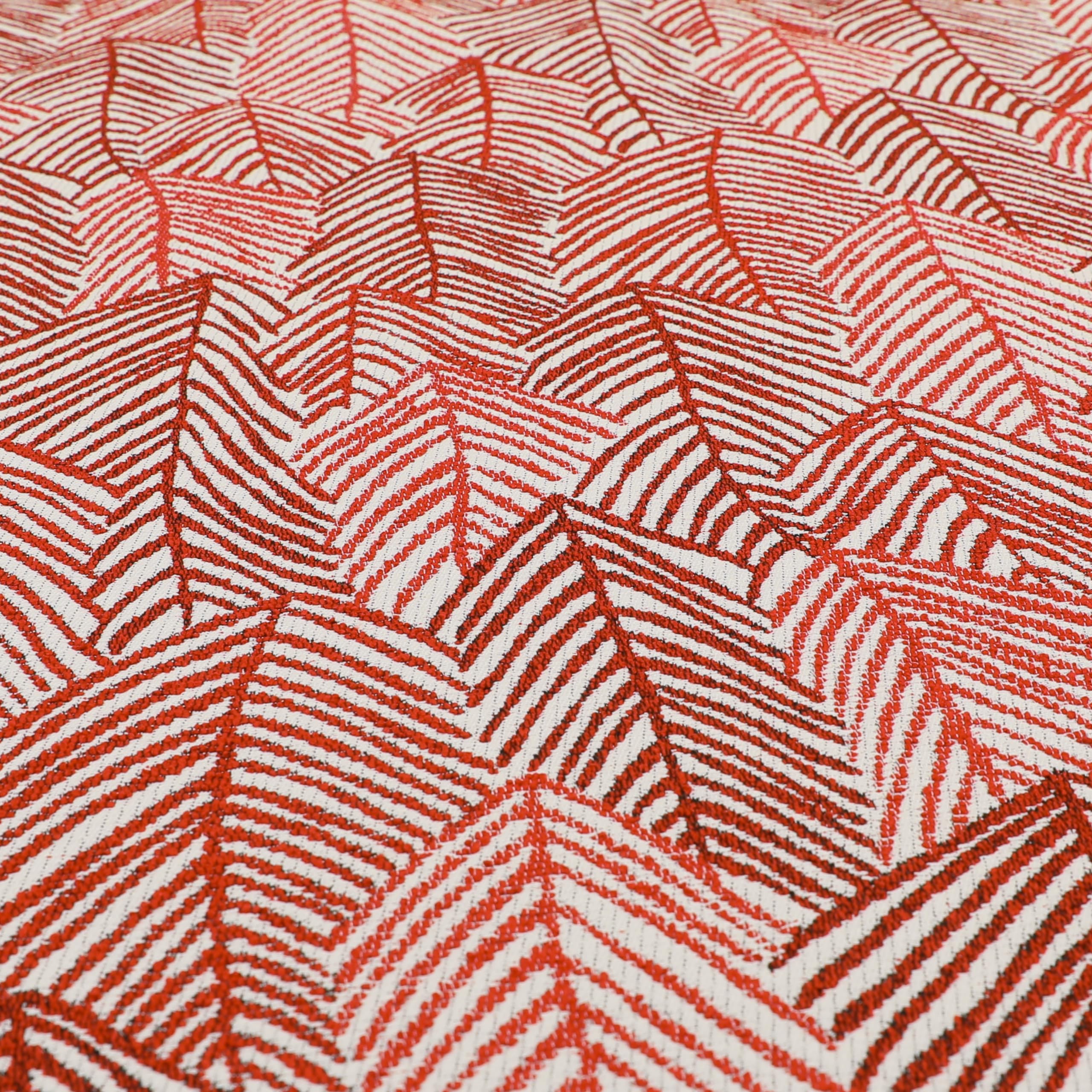 Redbrick Mill Fabrics Flame Retardant Soft Quality Modern Leaf Floral Pattern Woven Chenille Upholstery Fabric by The Metre, Red Leaf Floral (Per Metre) โ image 1