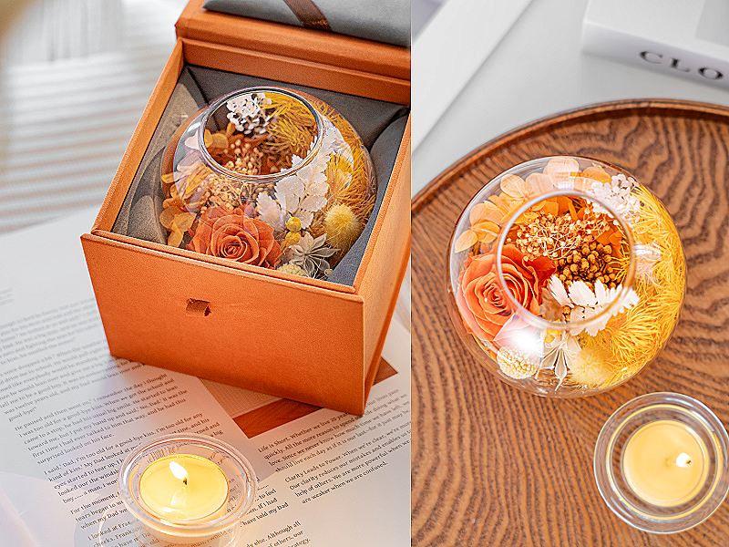 ゆほほ　プリザーブドフラワー 花器 　キャンドル　セット ゆほほ様専用 プリザーブドフラワー 花器 キャンドル セット