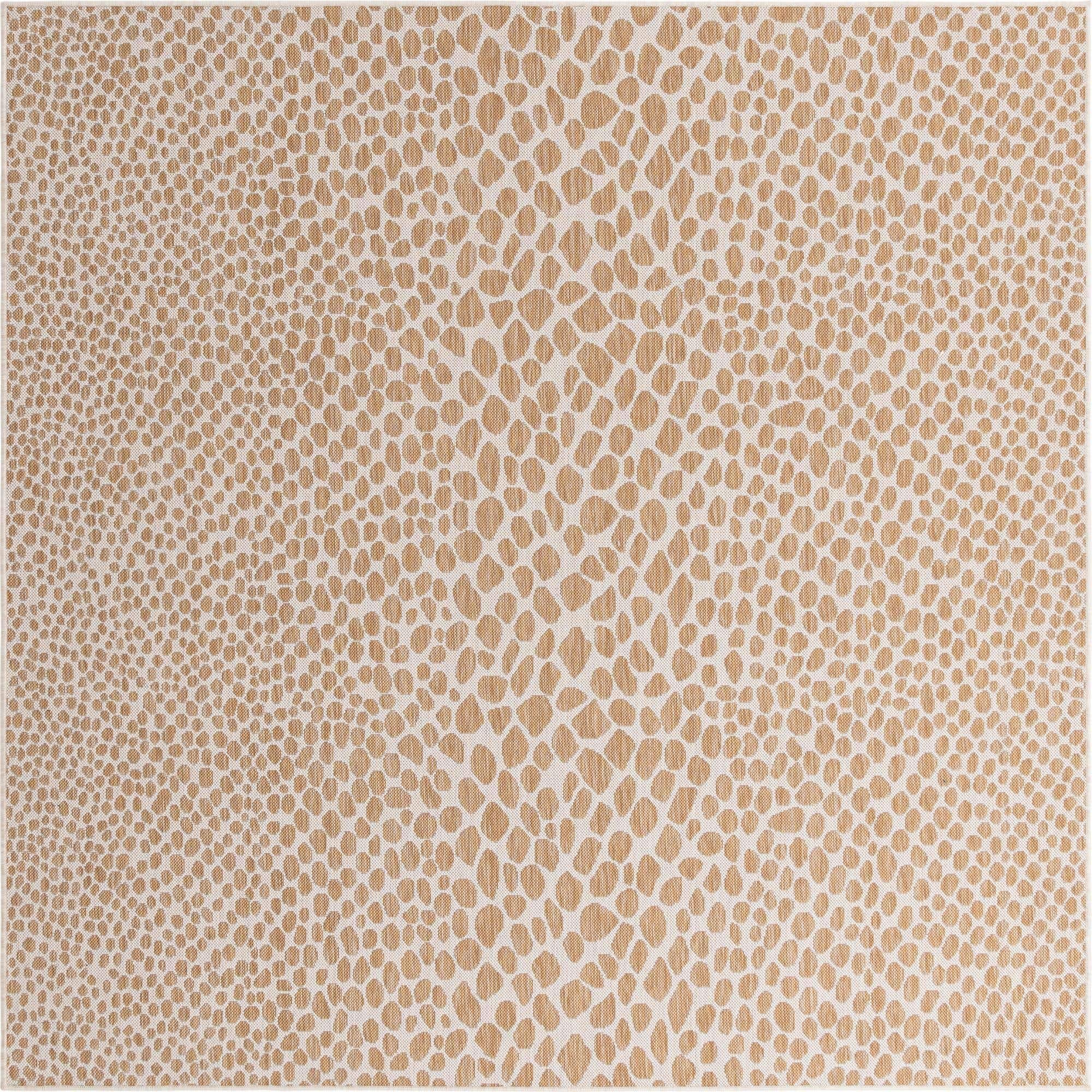 Unique Loom Jill Zarin Outdoor Collection Area Rug - Cape Town (7' 10'' Square, Dark Beige/ Ivory)